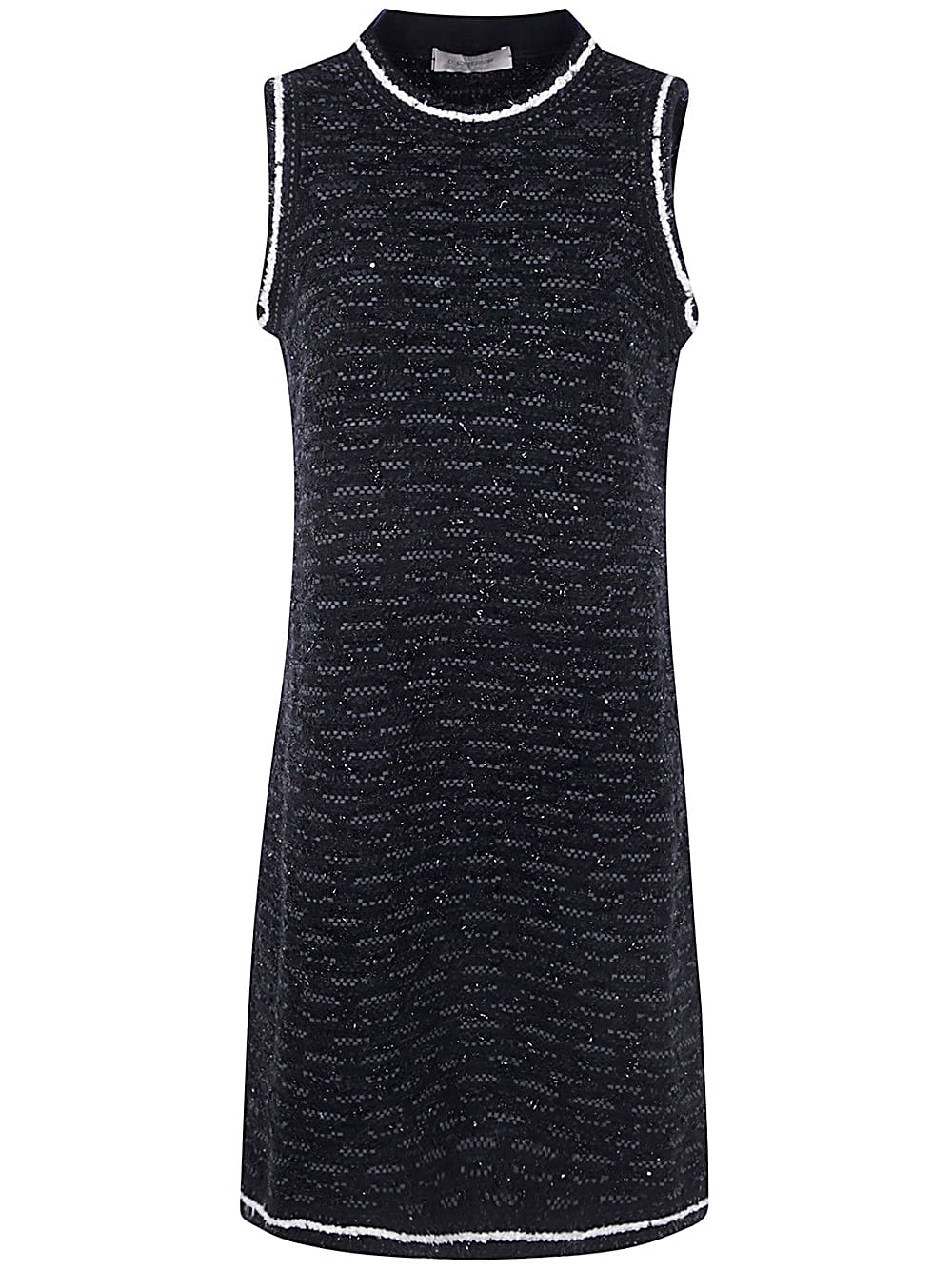 D. Exterior Pattern Crystal Sleeveless Dress