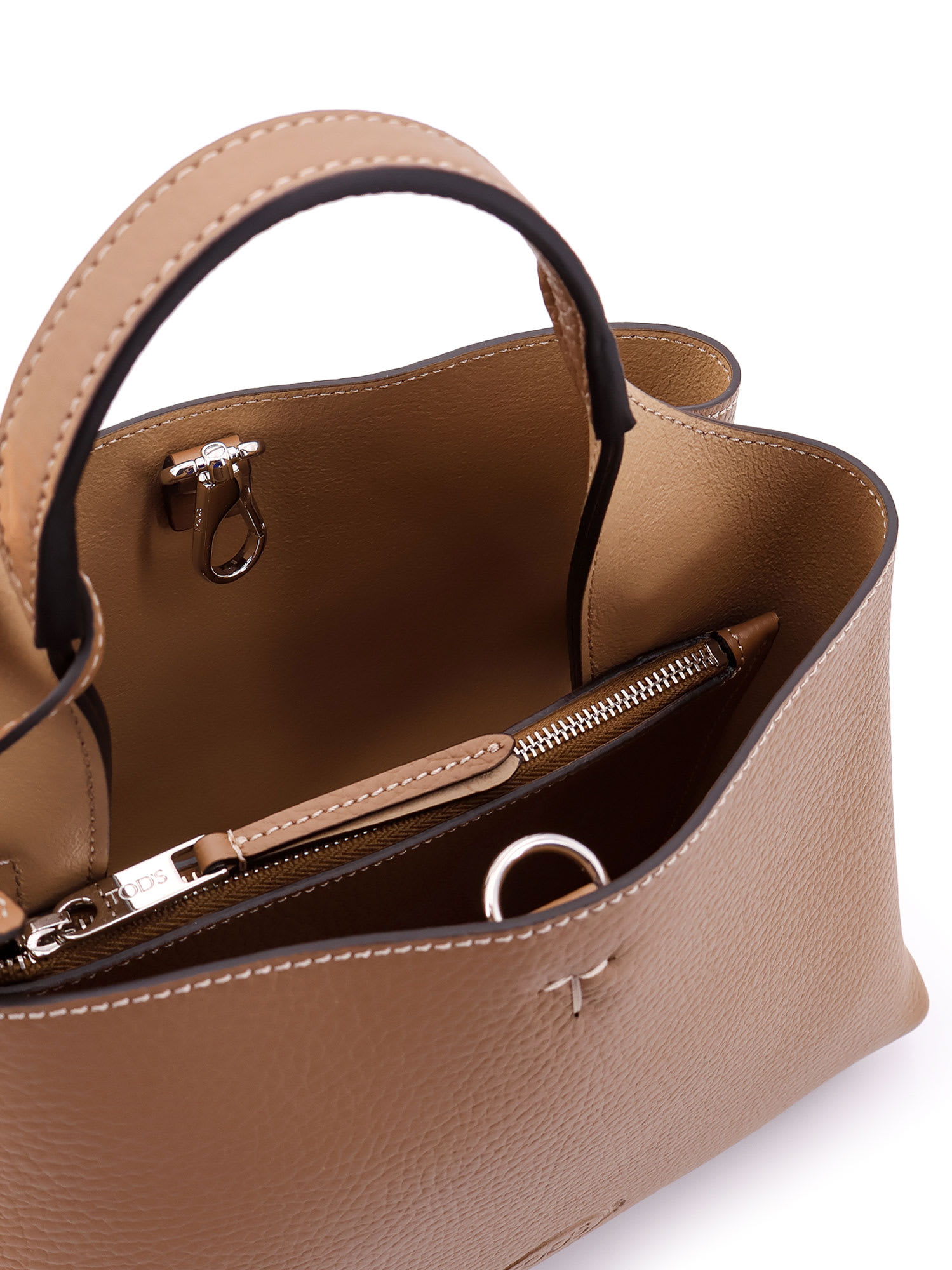 Tod's Micro Logo Tote Bag In Brown