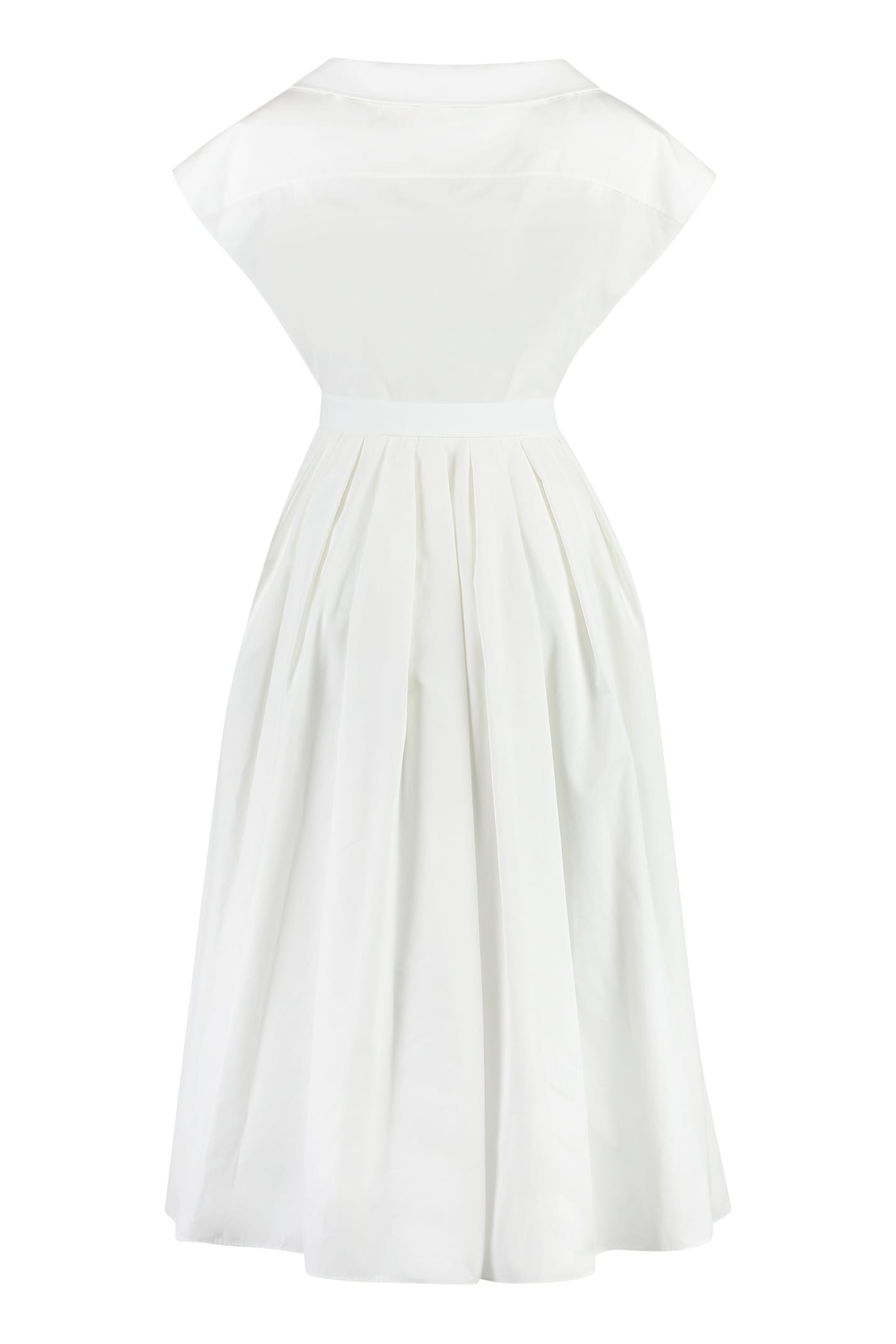 Shop Alexander Mcqueen Cotton Long Dress In White