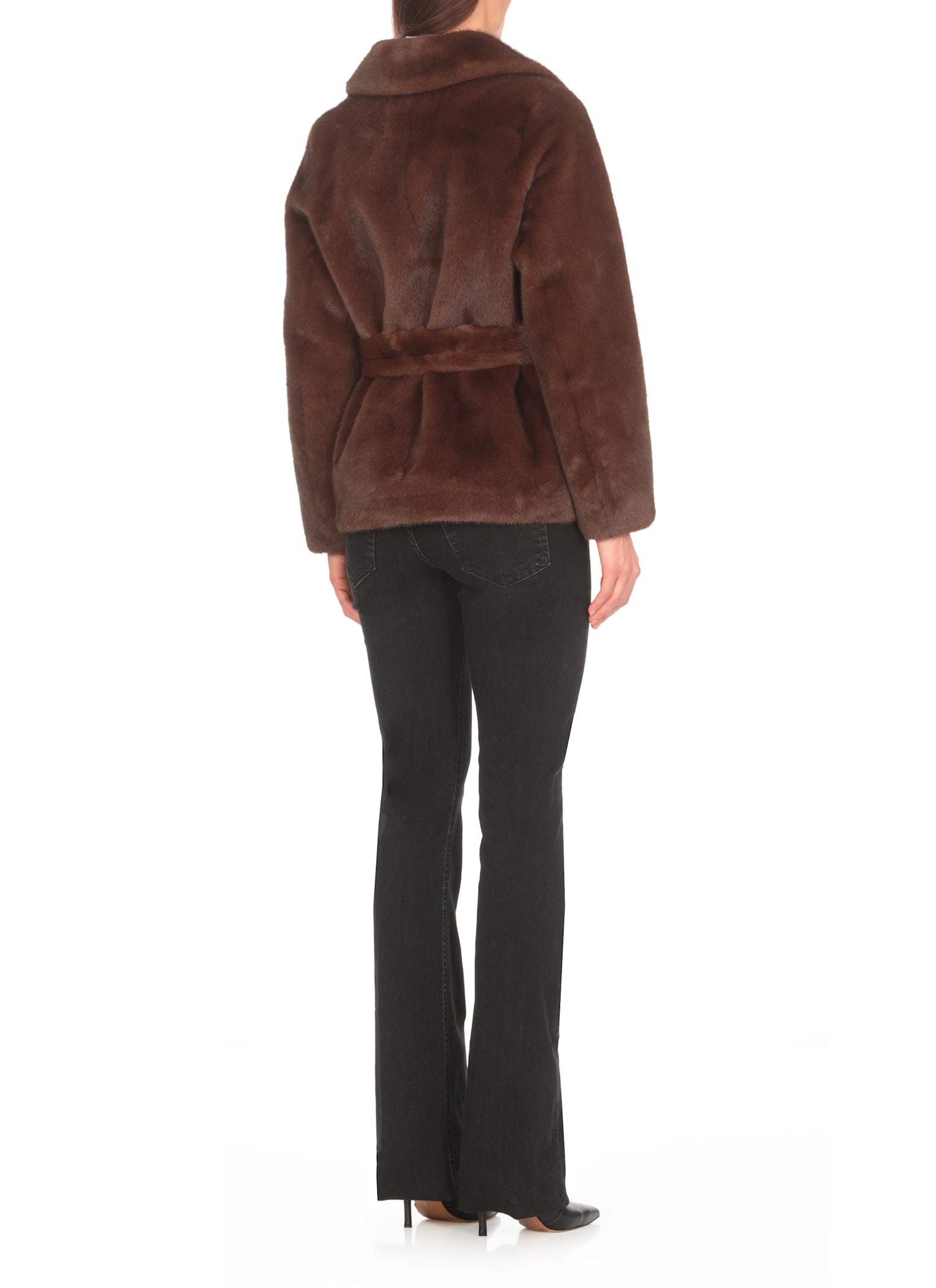 Shop Valentini 1972 Eco Mink Coat In Brown