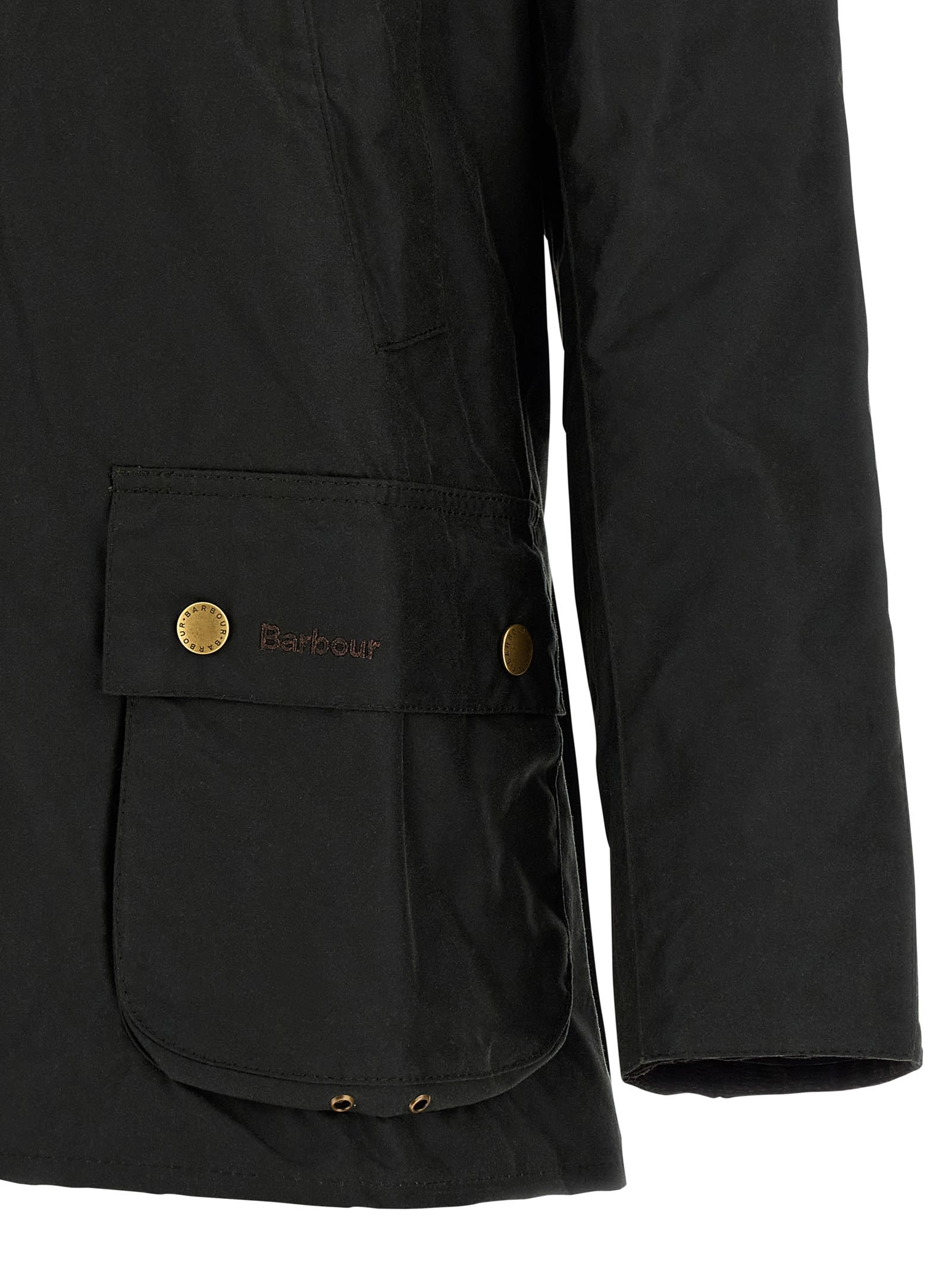 Barbour Casual Jacket With Long Sleeves And Collared Design In Black