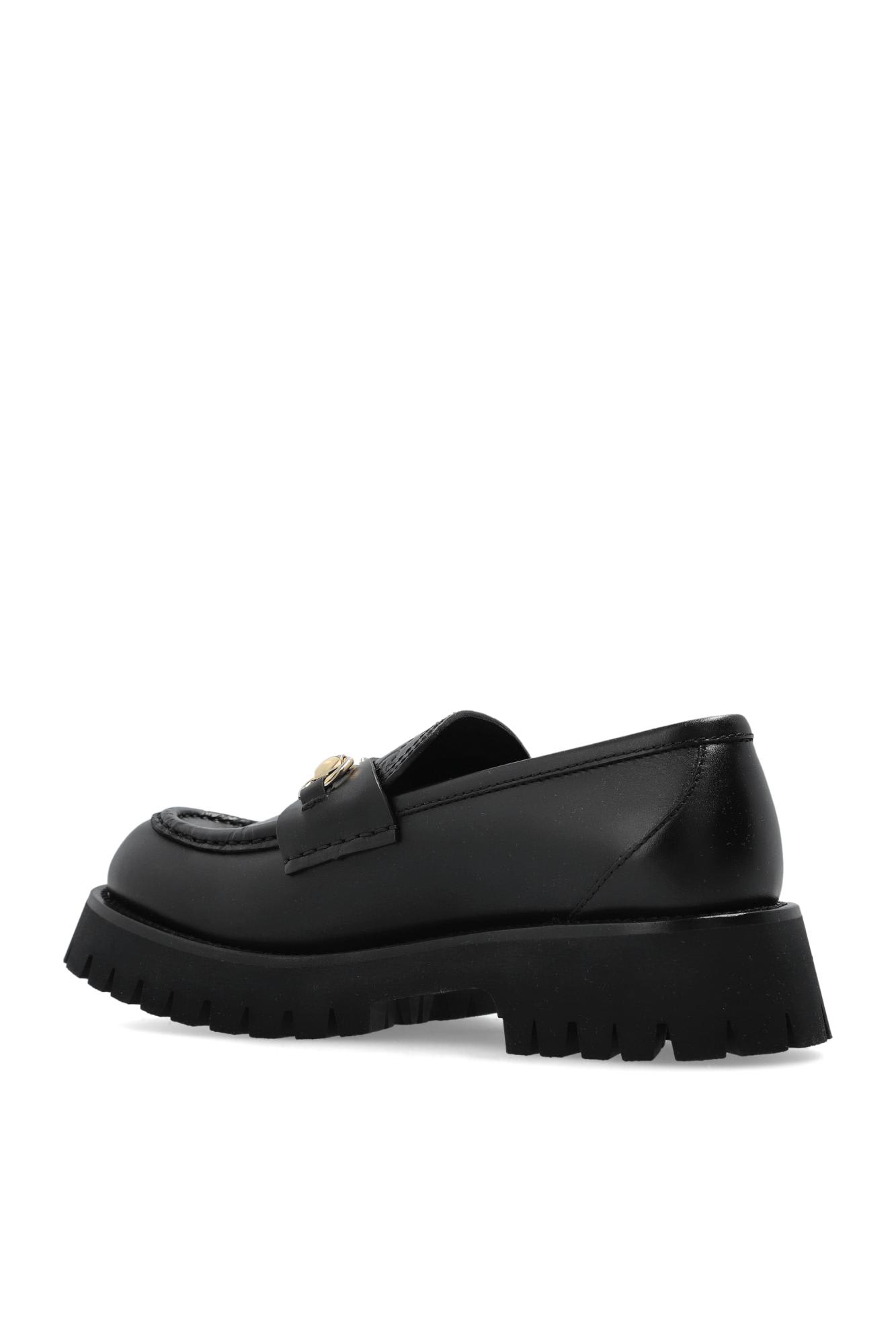 Shop Gucci Leather Shoes Type Loafers In Nero