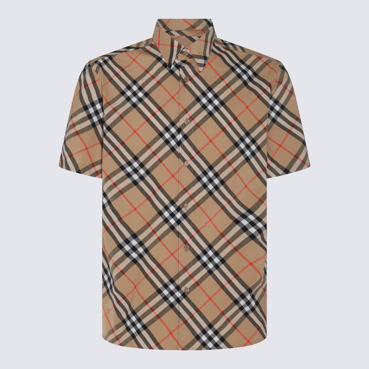 Burberry Beige Cotton Shirt In Sand Ip Check