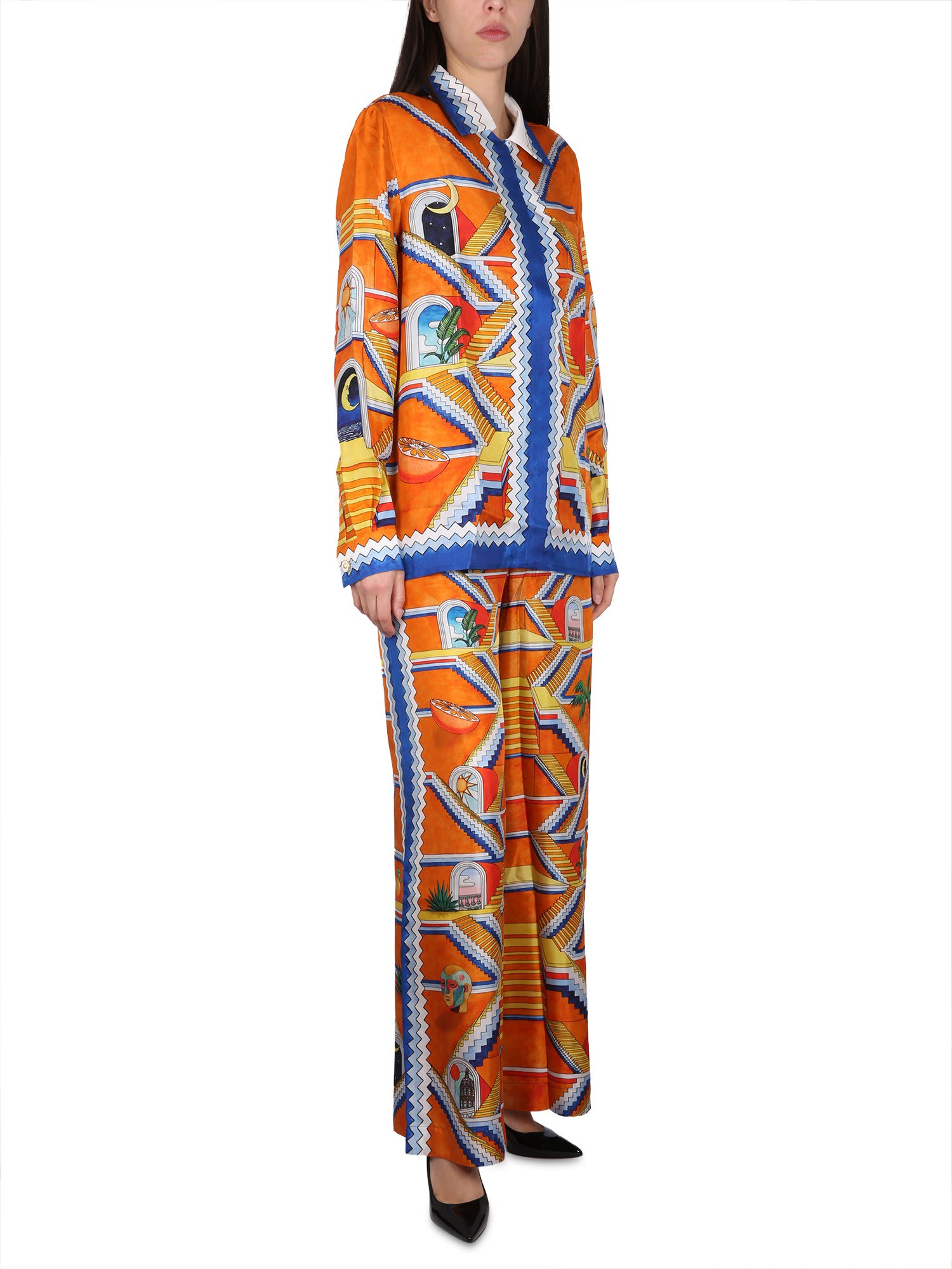 Shop Casablanca Escalier Print Pants