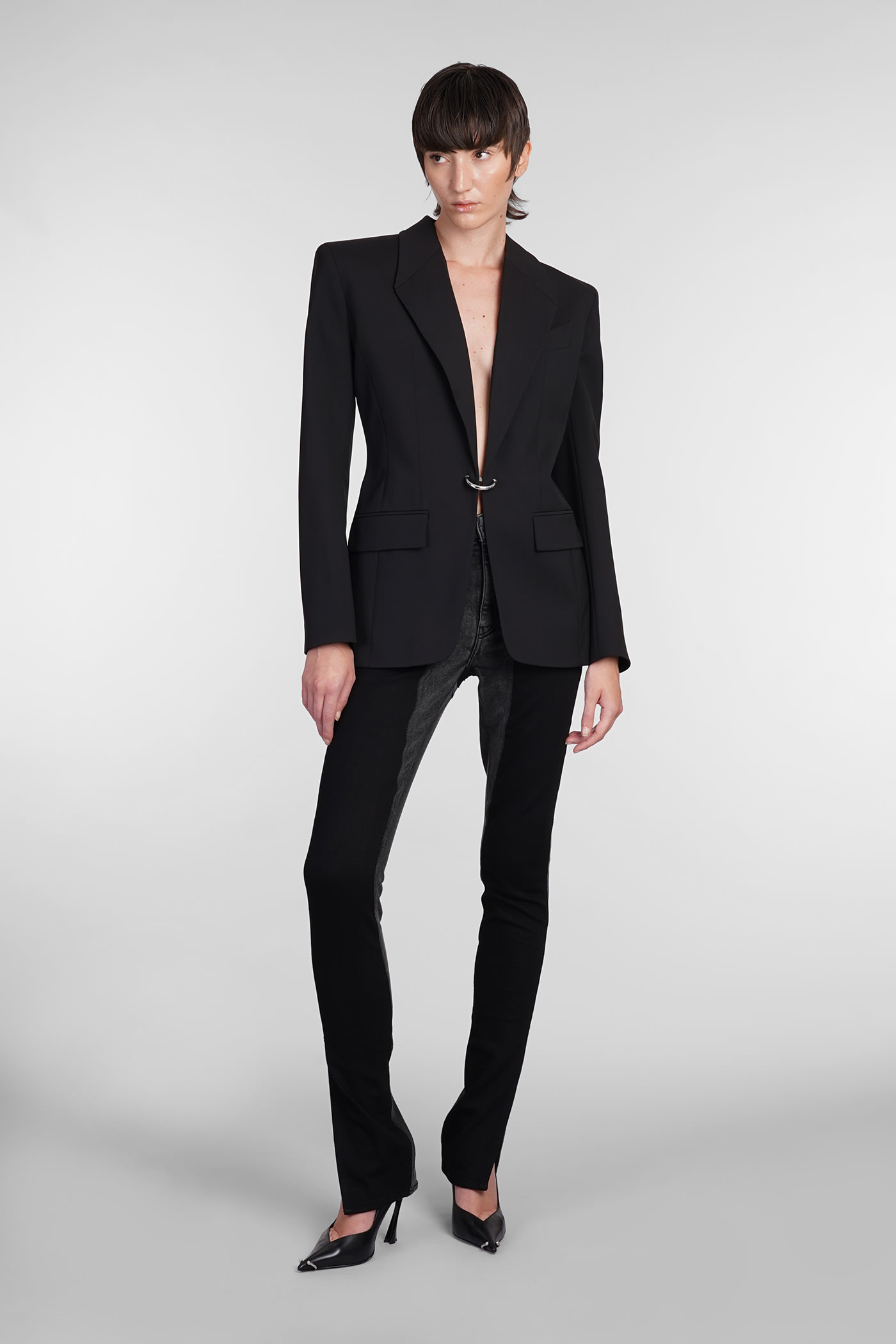 MUGLER BLAZER IN BLACK WOOL 