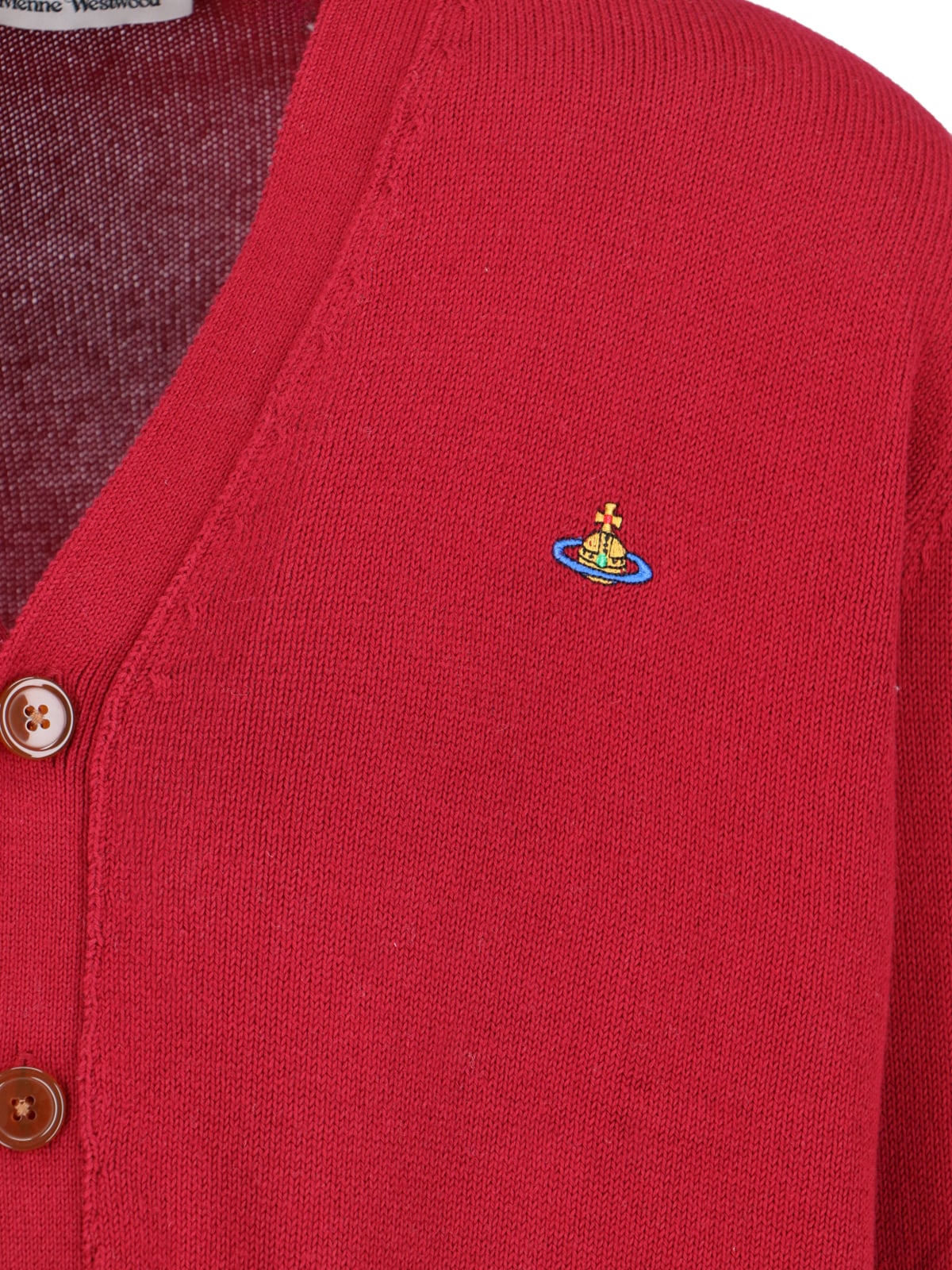 Shop Vivienne Westwood Logo Cardigan In Red