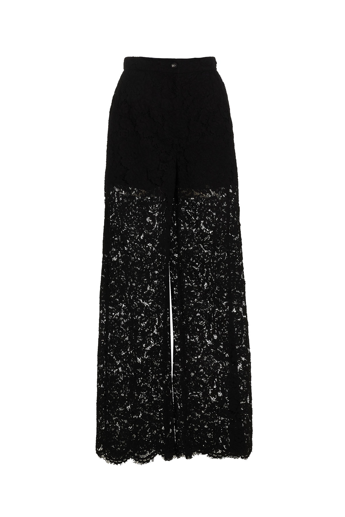 Dolce & Gabbana Flared-leg Lace Pants In Black