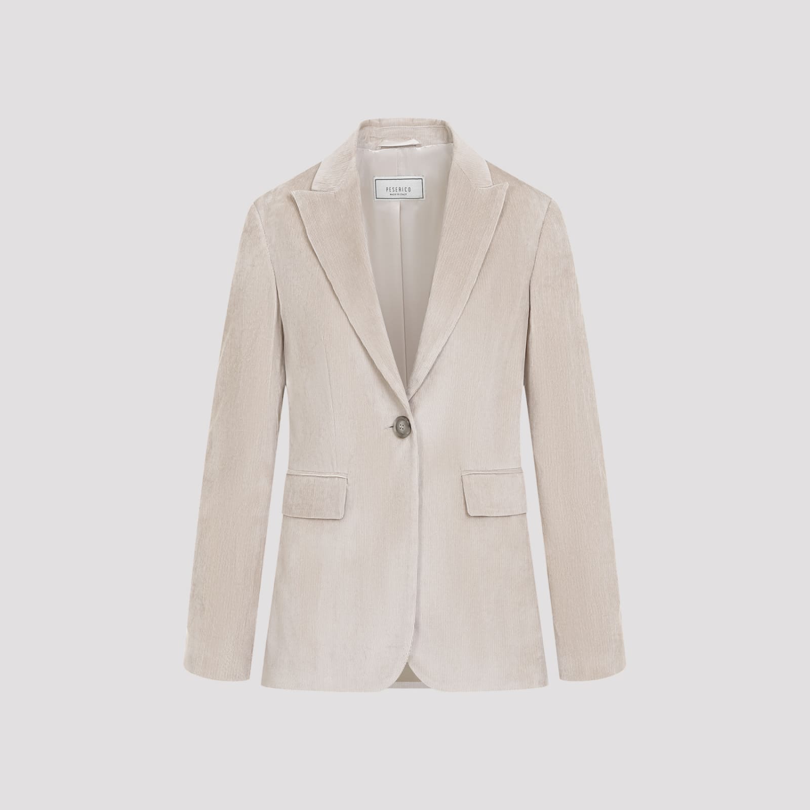 Shop Peserico Velvet Jacket In Beige