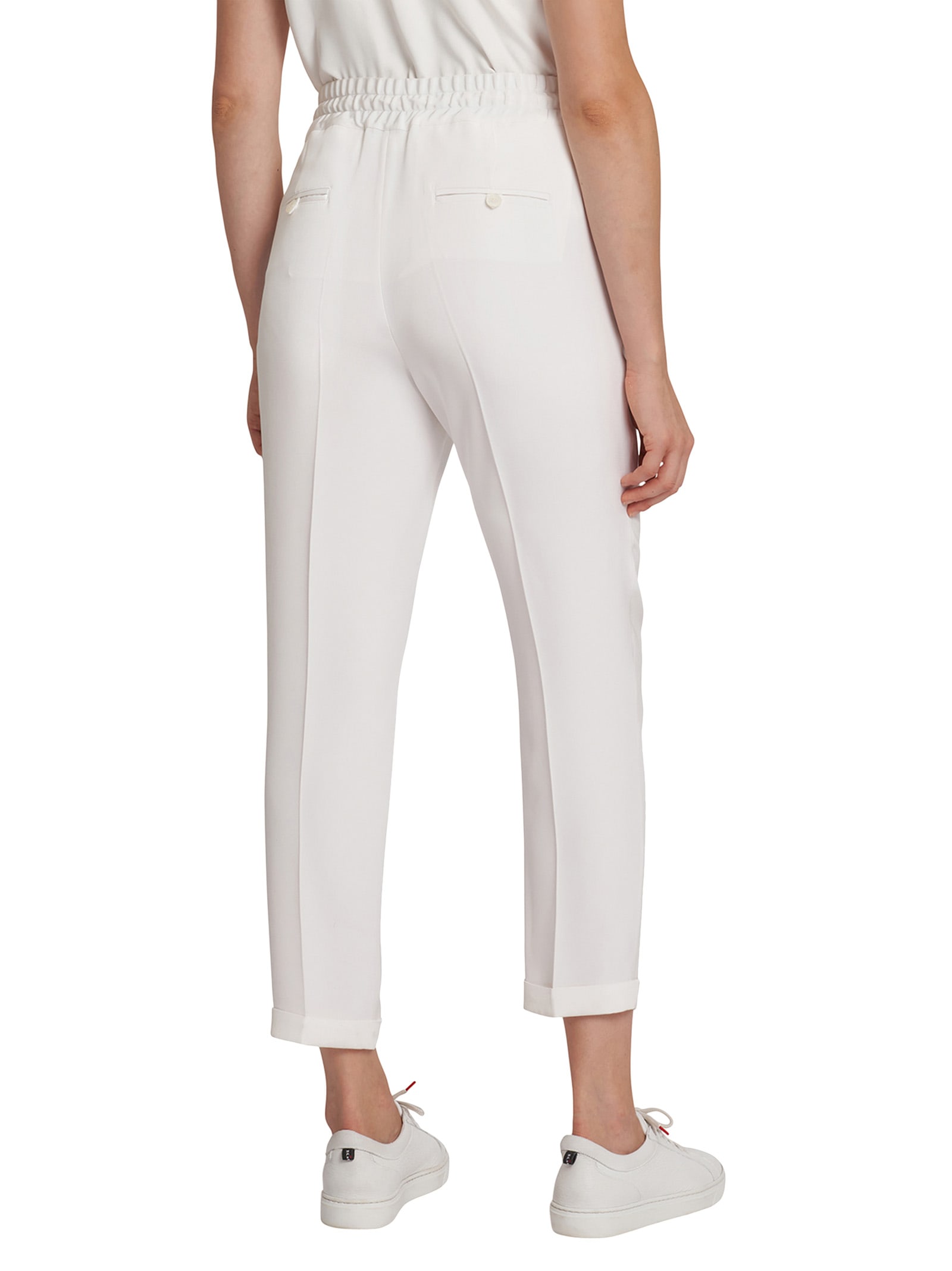 Shop Kiton Trousers Silk In White