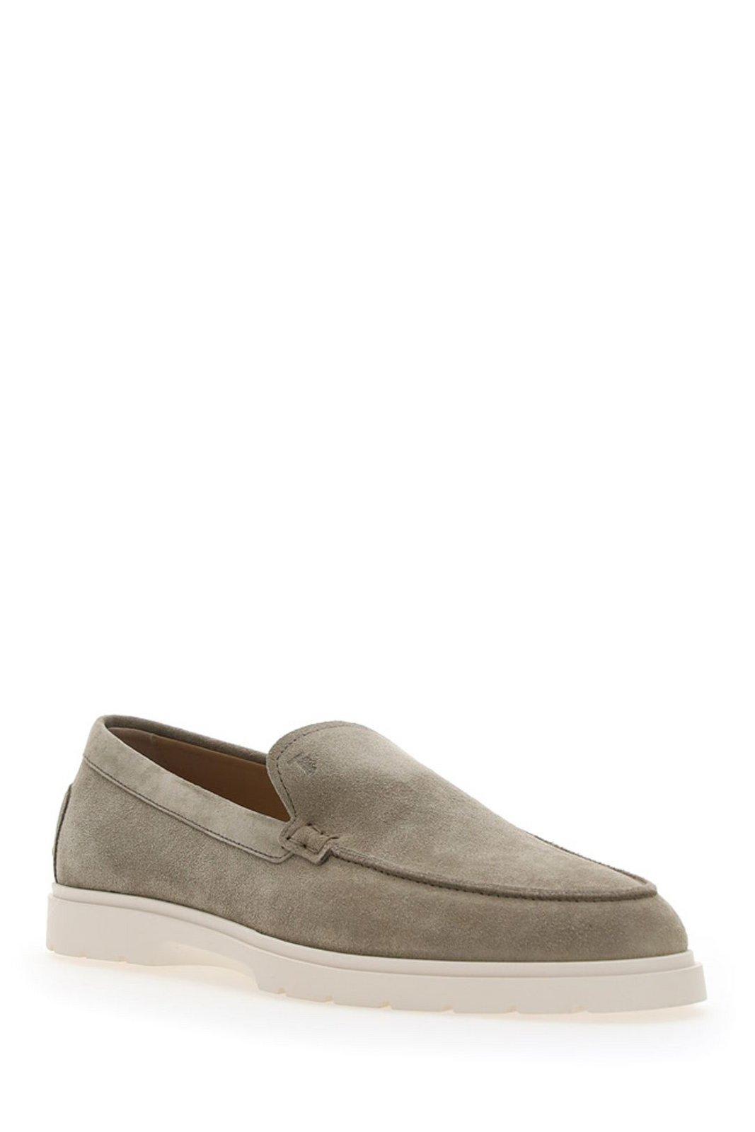 Shop Tod's Pointed Toe Loafers In Creta