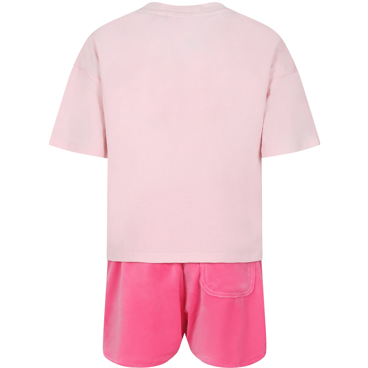 Shop Juicy Couture Pink Suit For Girl With Logo In Multicolor