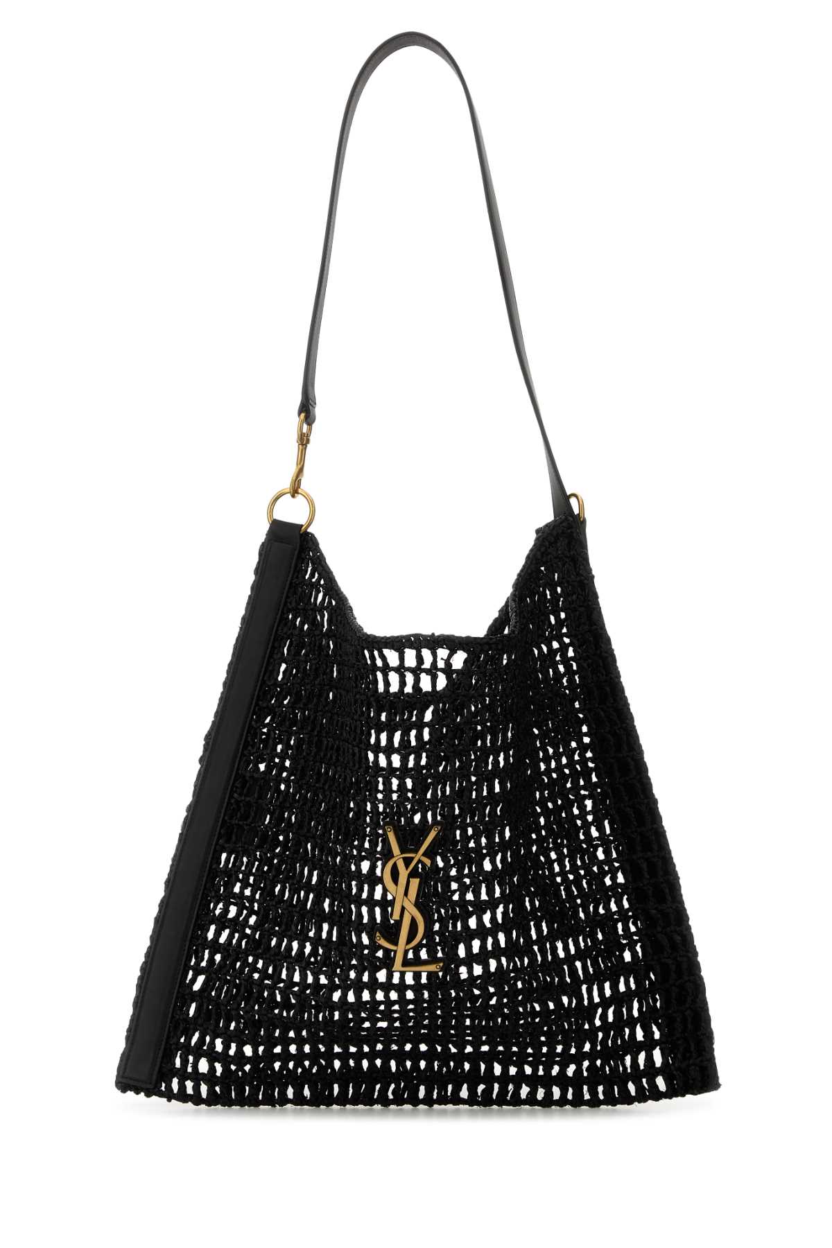 Saint Laurent Black Raffia Shopping Bag