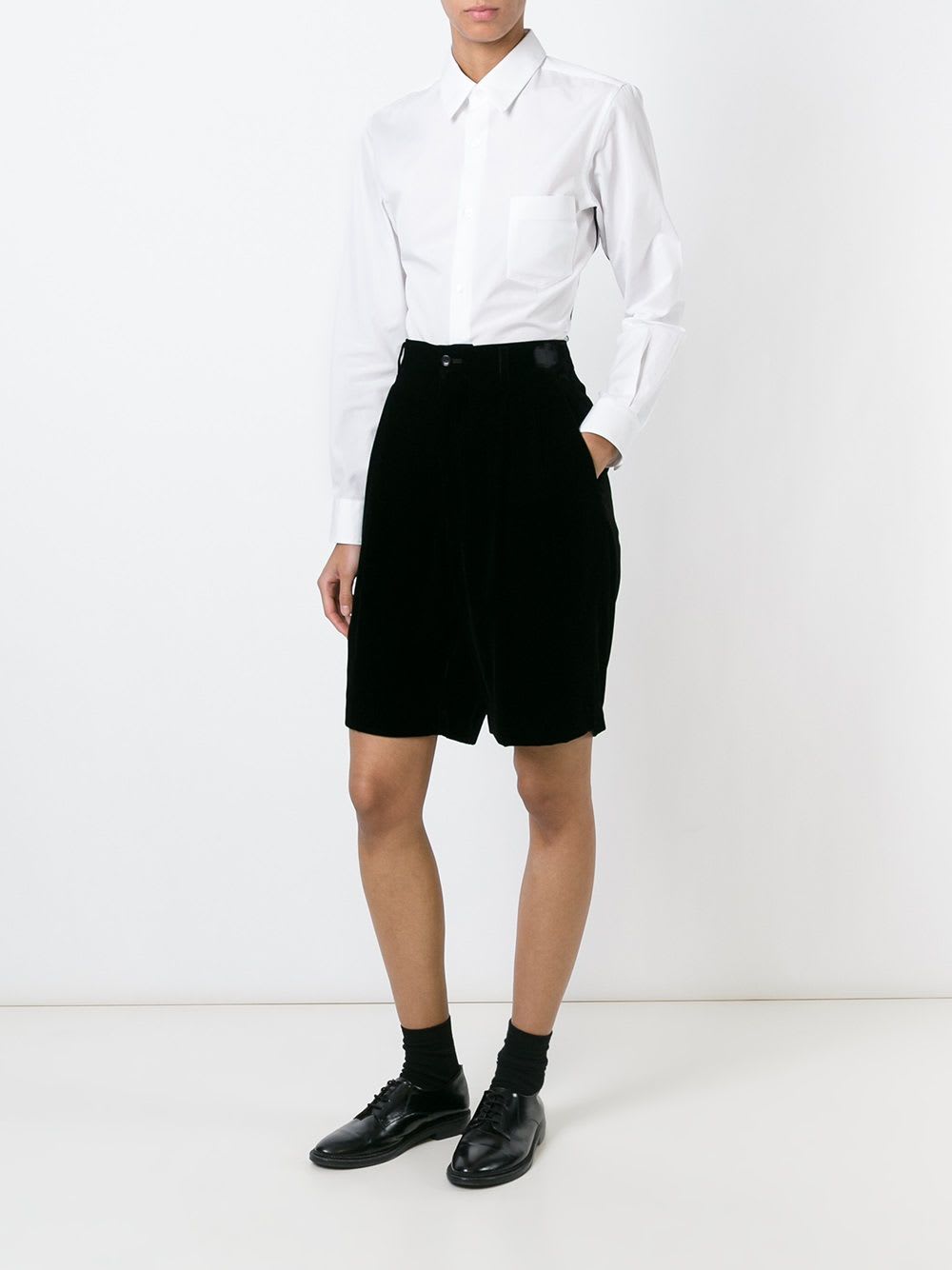 Comme Des Garçons Tapered Shirt In White