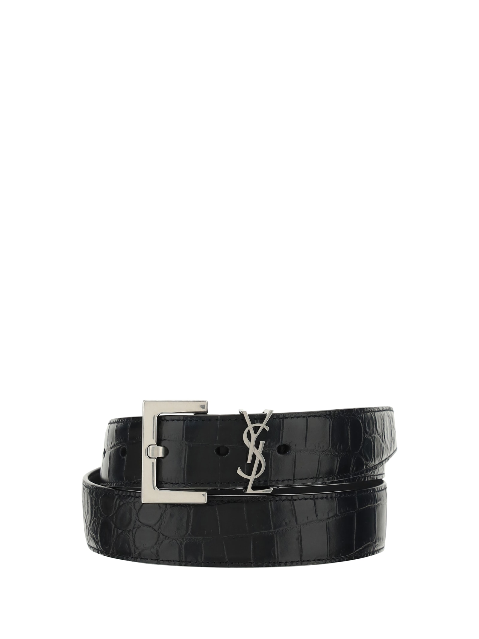 Shop Saint Laurent Belt In Nero