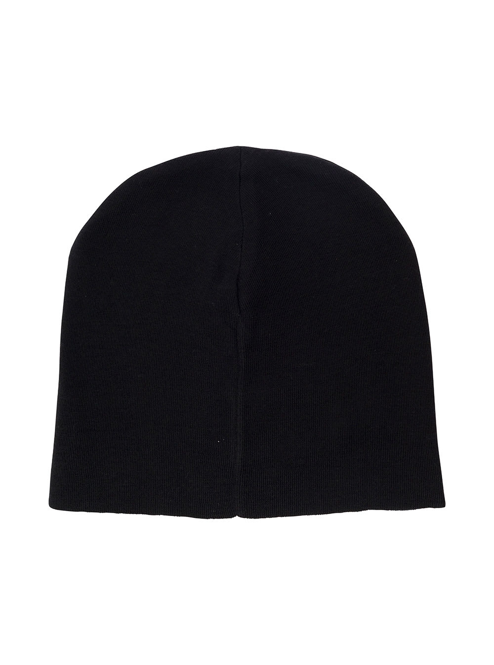 Shop Moncler Black Beanie With Heart-shaped Logo Patch In Wool Blend Man