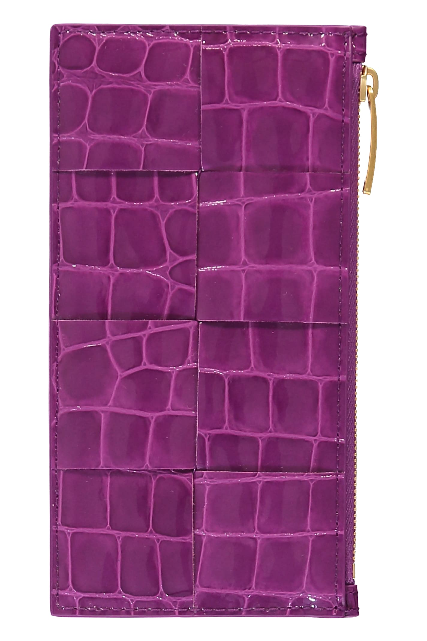 Bottega Veneta Leather Wallet In Purple