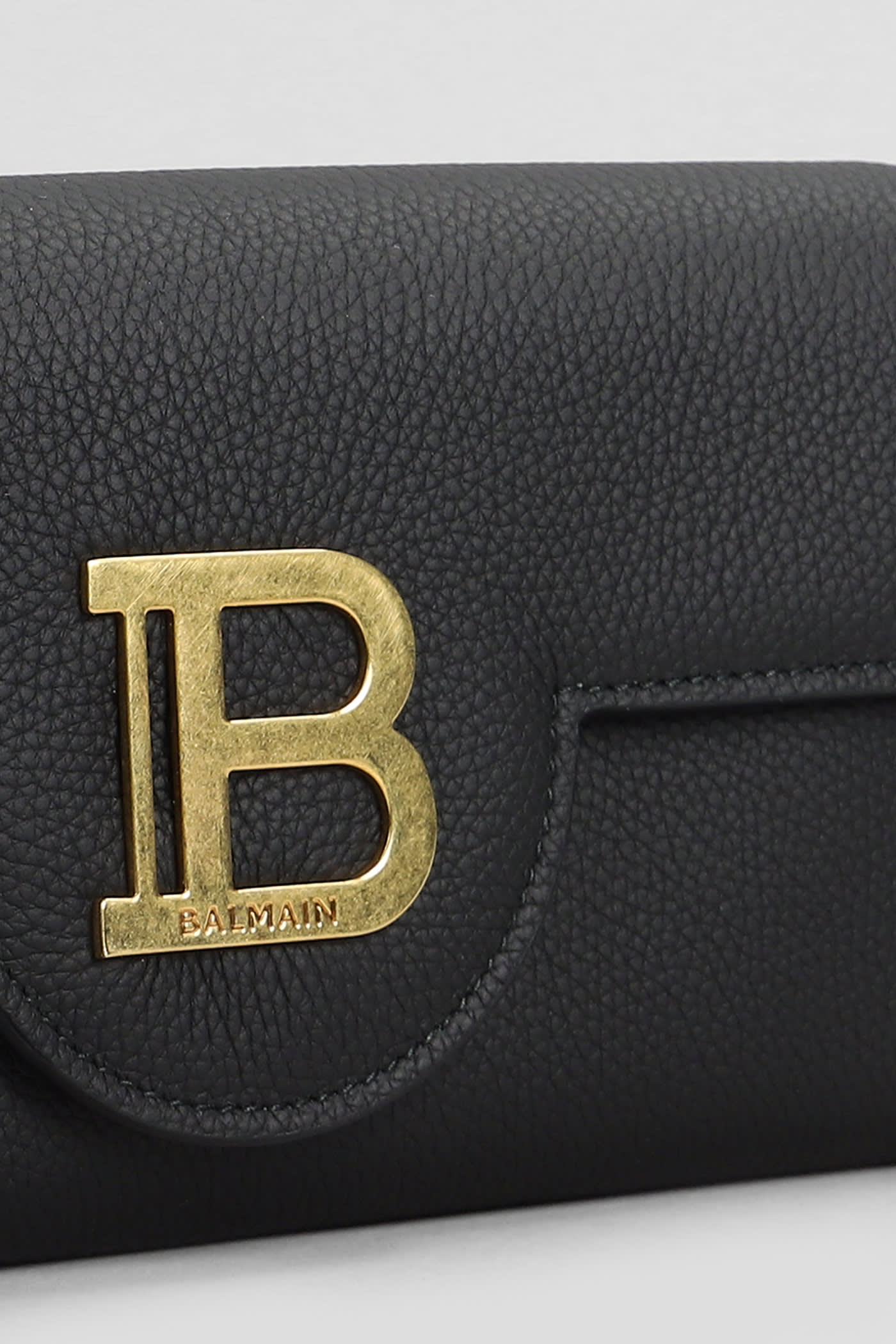 Shop Balmain B Buzz Shoulder Bag In Black Leather