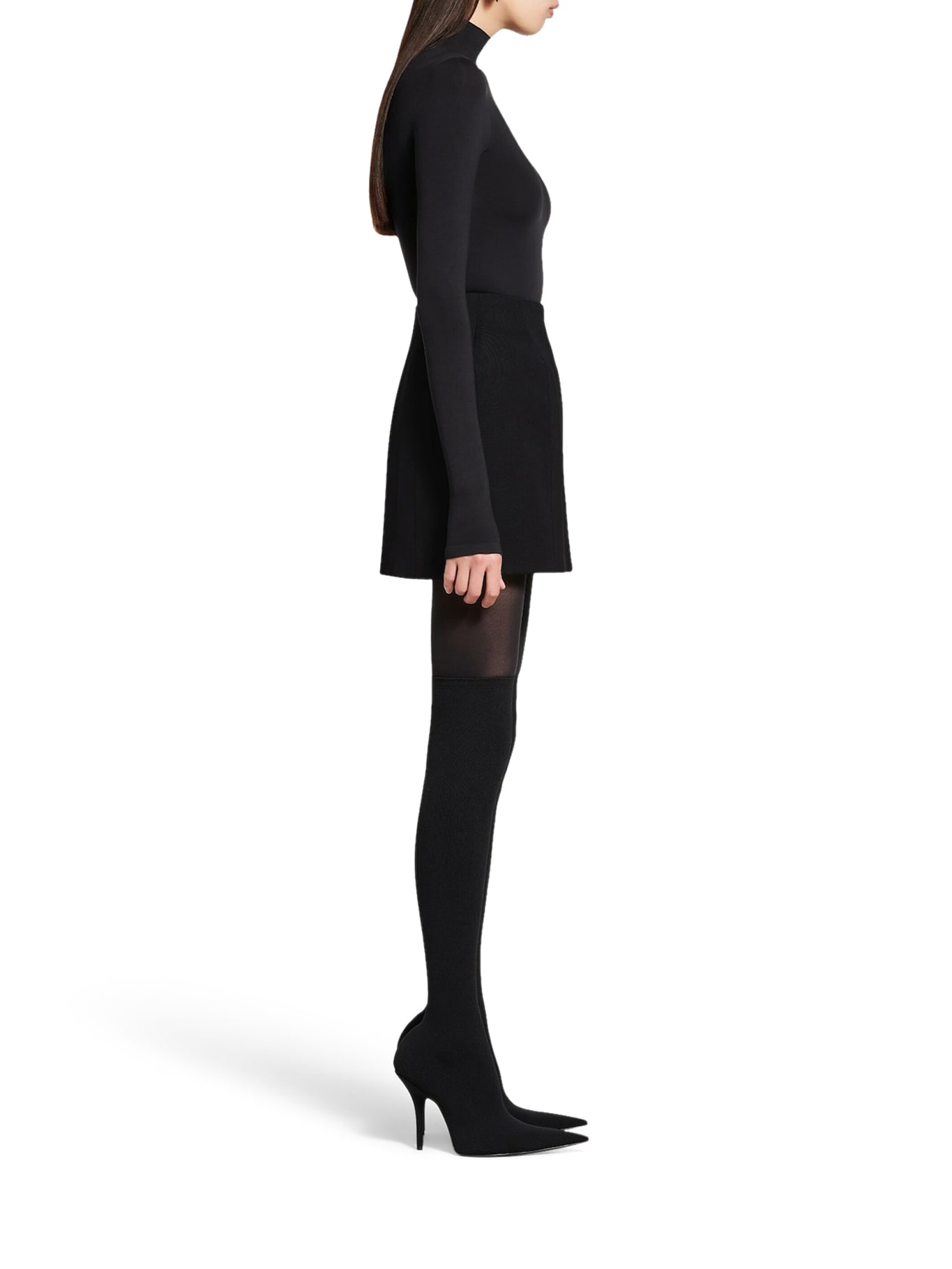 Balenciaga Black Hourglass Mini Skirt In Black