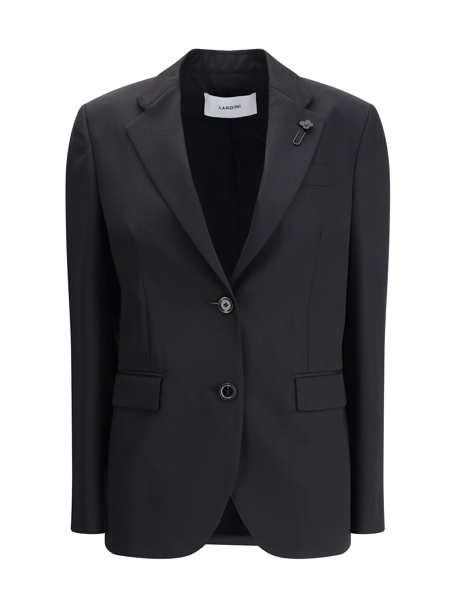 Lardini Single-breasted Wool Drill Jacket In Black