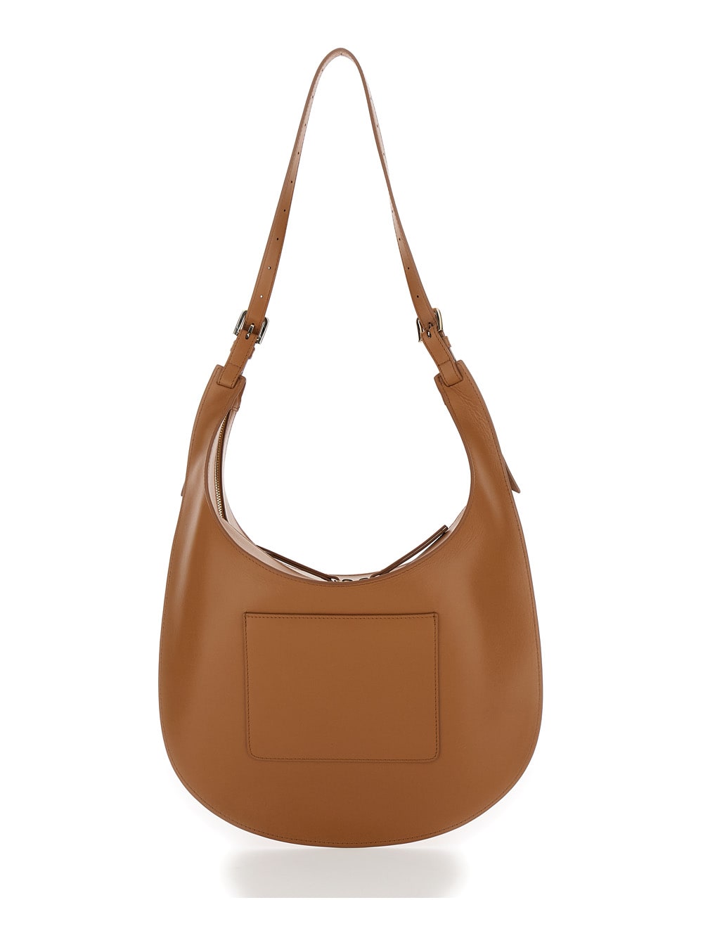 Shop Apc Iris Brown Shoulder Bag With Laminated Logo In Leather Woman In Caf Caramel