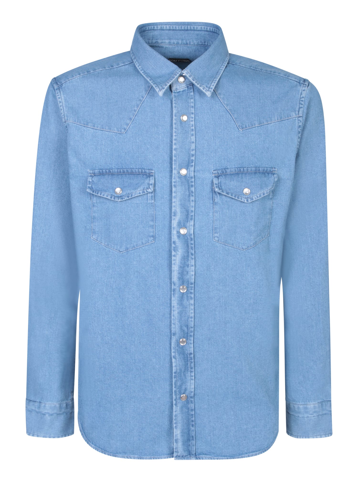 Shop Tom Ford Western Blue Shirt