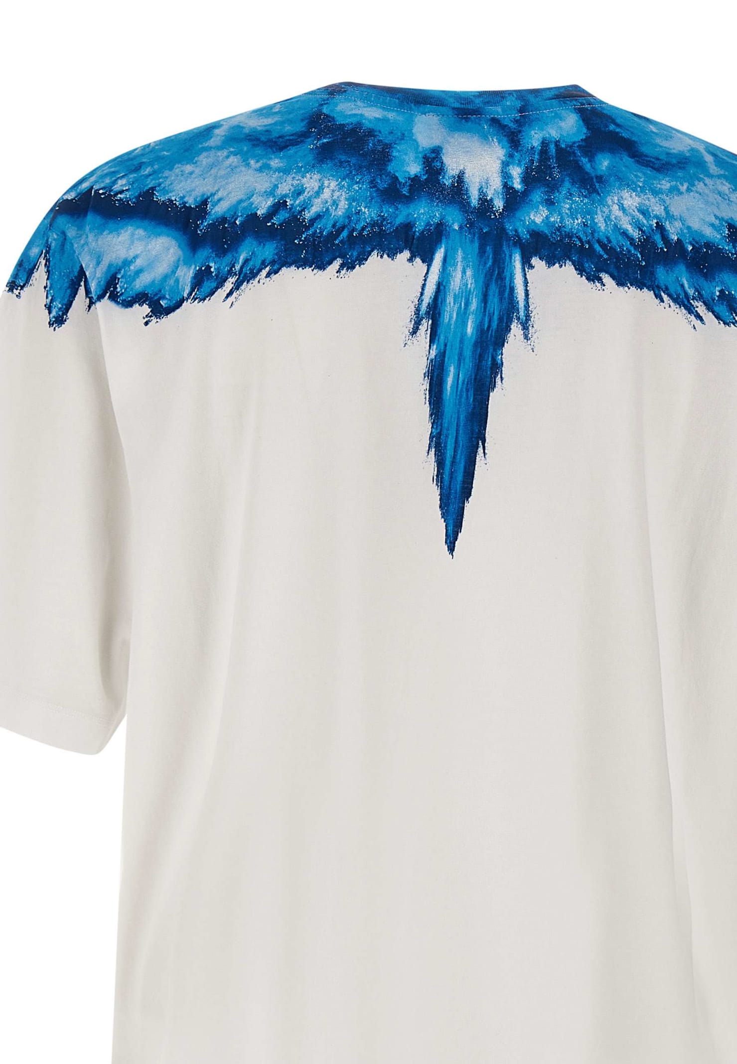 Shop Marcelo Burlon County Of Milan Colordust Wings Over Cotton T-shirt In White-blue