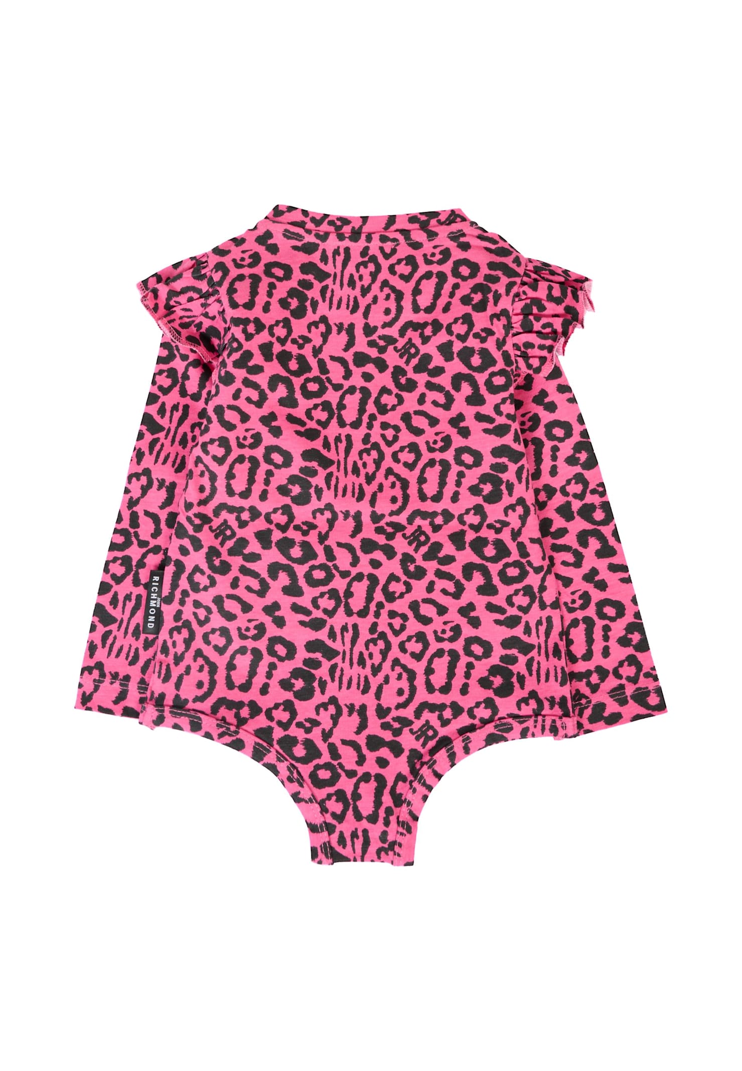 Richmond Fuchsia Bodysuit For Baby Girl With Animal Print In Multi