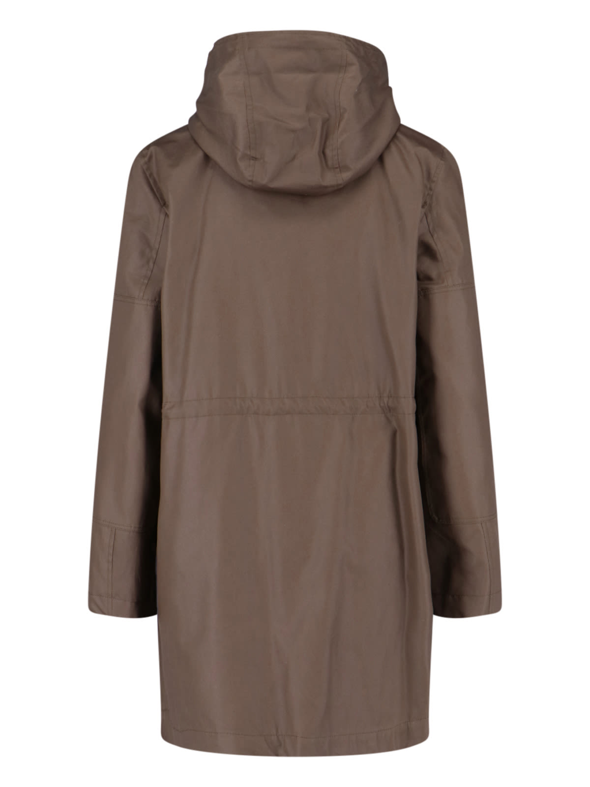 Burberry Waist Drawstring Hooded Long Length In Brown