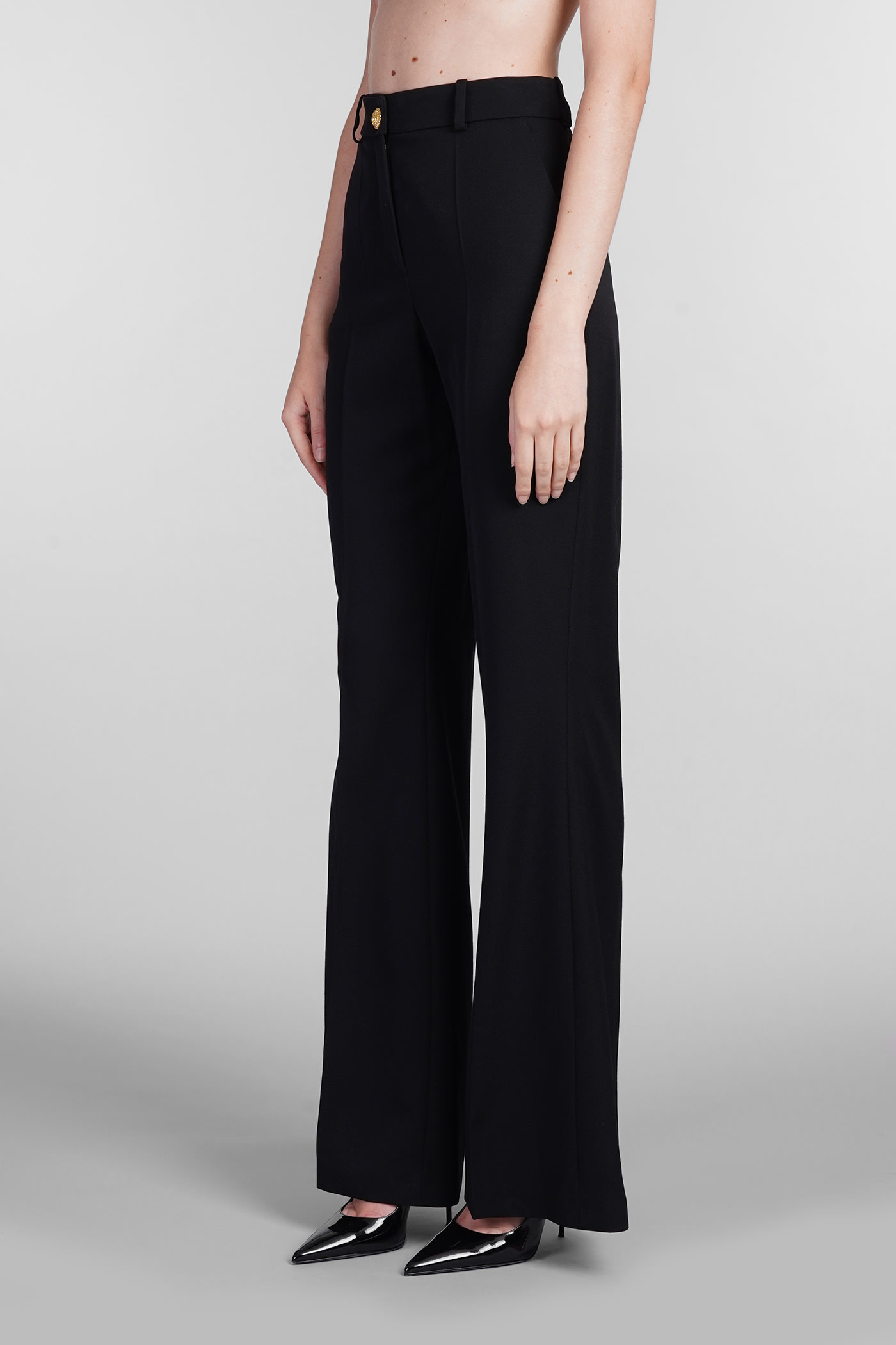 Shop Balmain Pants In Black Wool