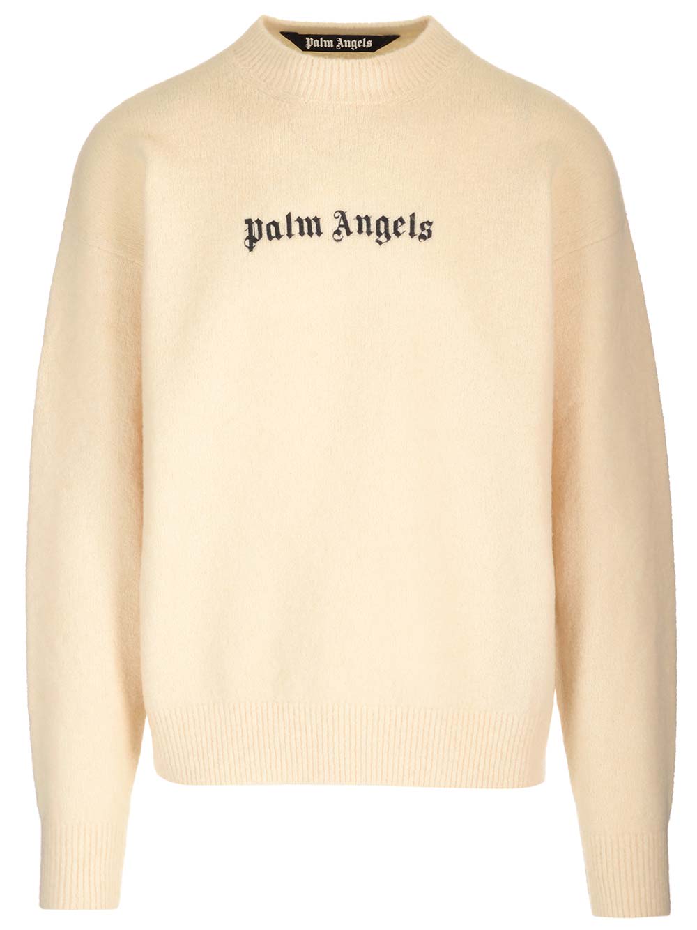 Shop Palm Angels Classic Logo Sweater In Bianco/nero