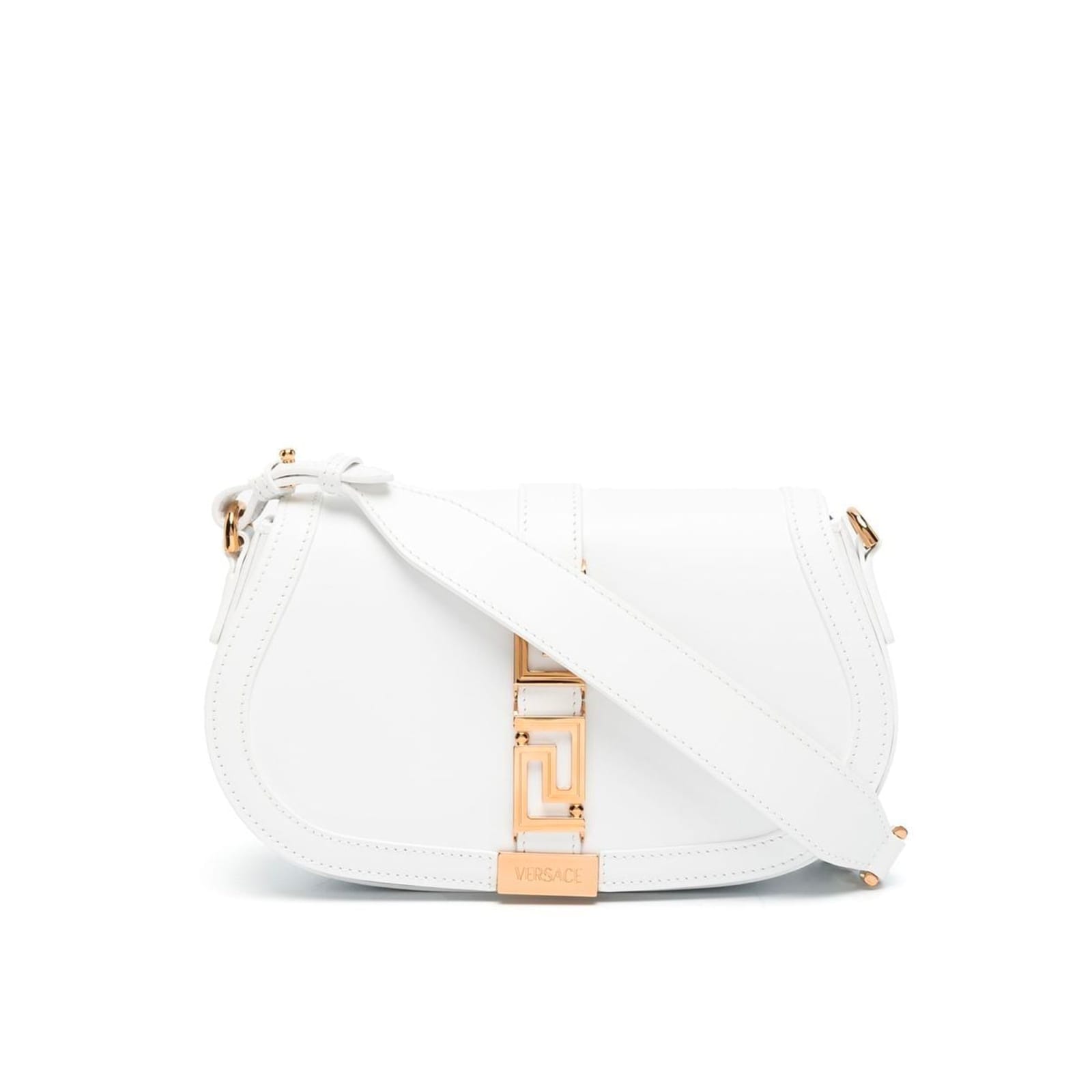 Shop Versace Greca Goddess Shoulder Bag In White