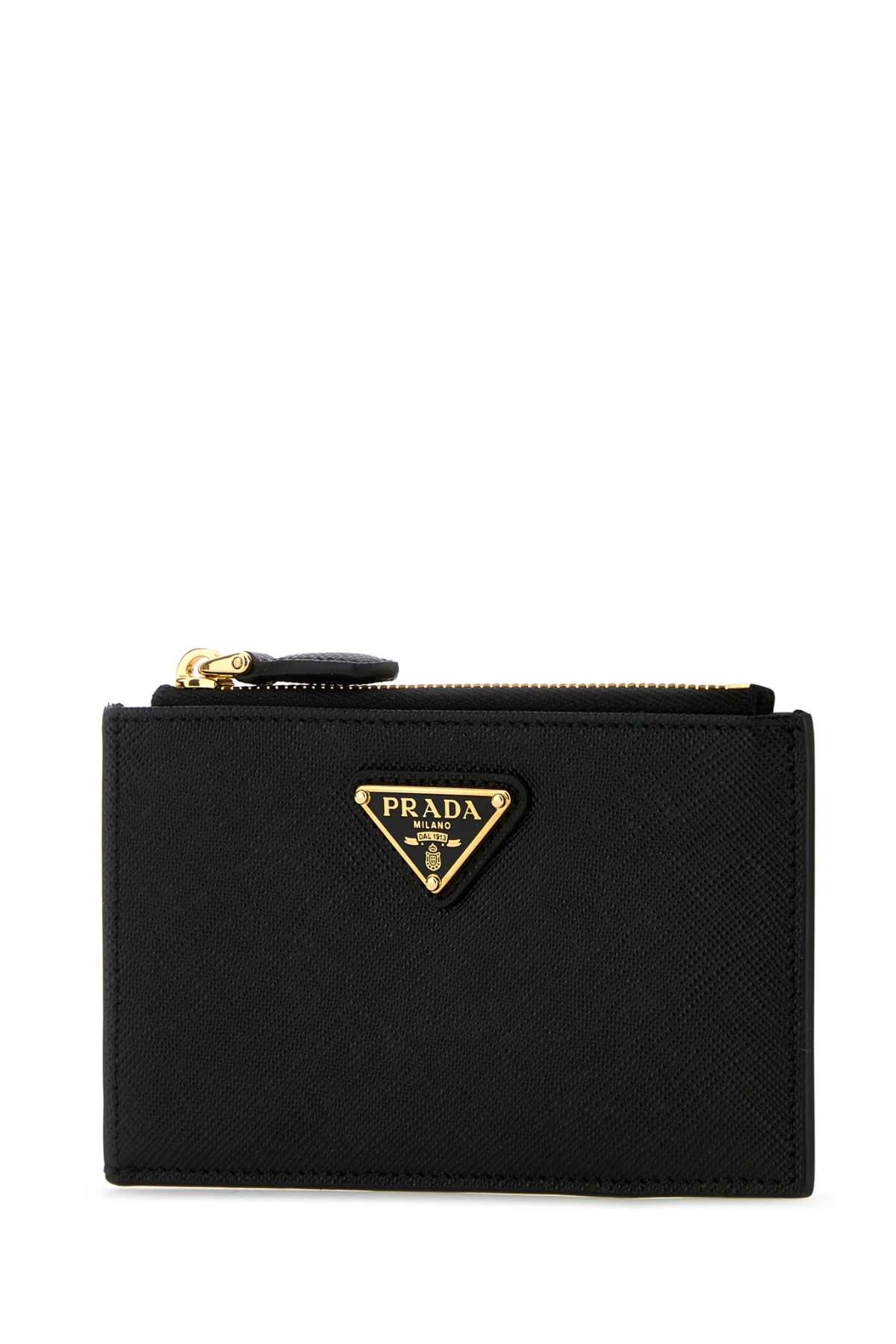 Prada Saffiano Leather Card Holder In Nero