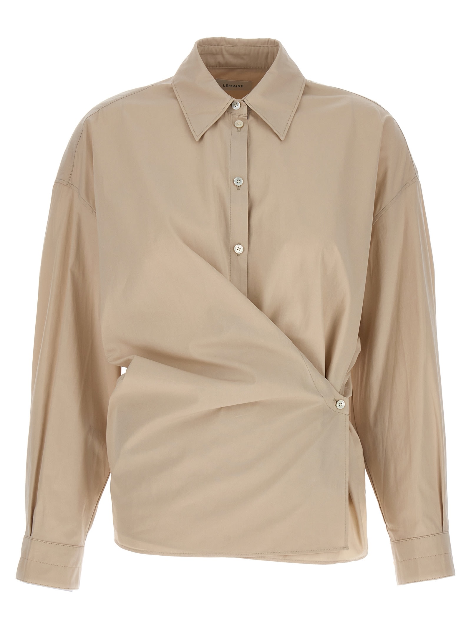 Shop Lemaire Twisted Shirt In Dusty Rose