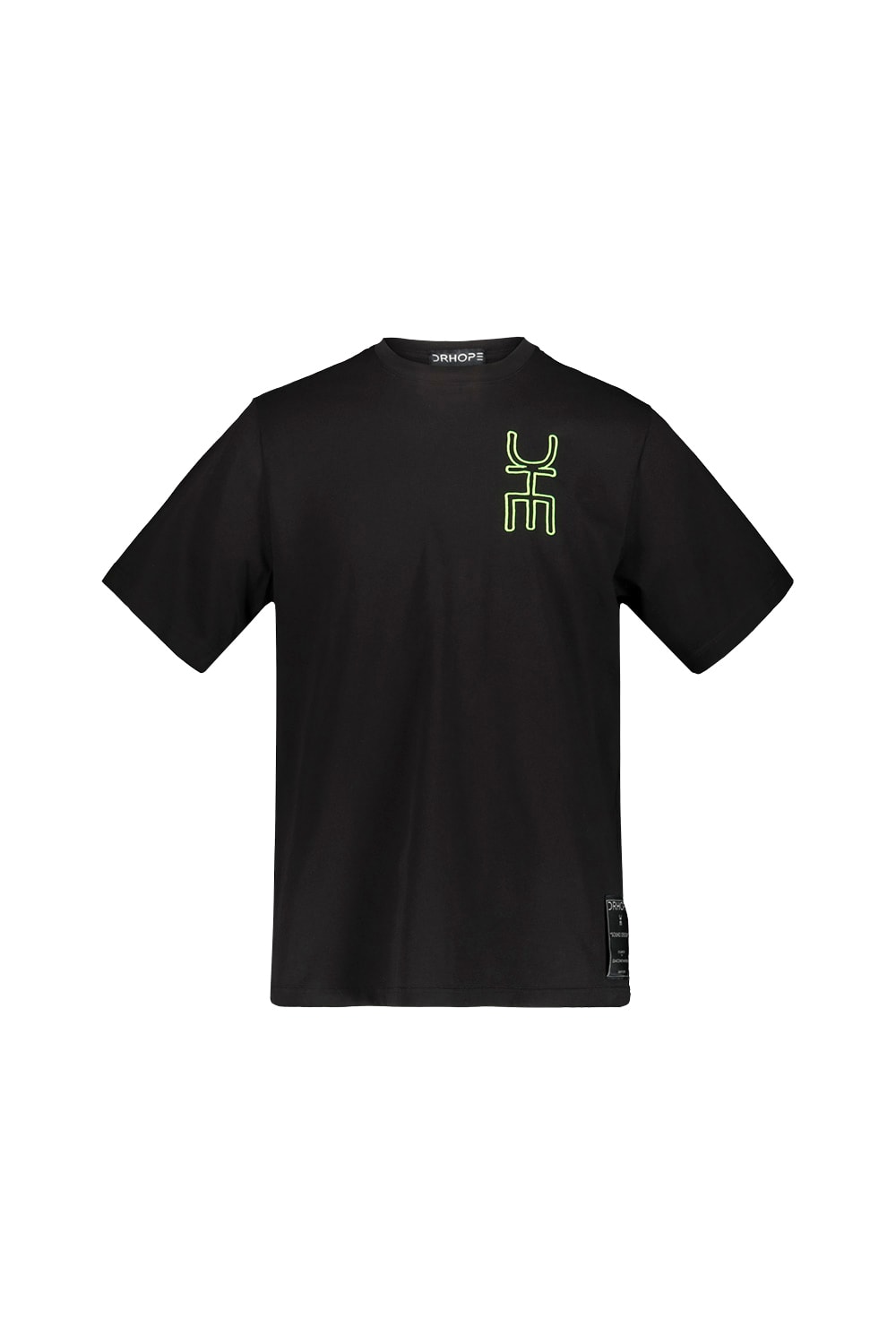 Shop Drhope Black T-shirt With Embroidered Logo