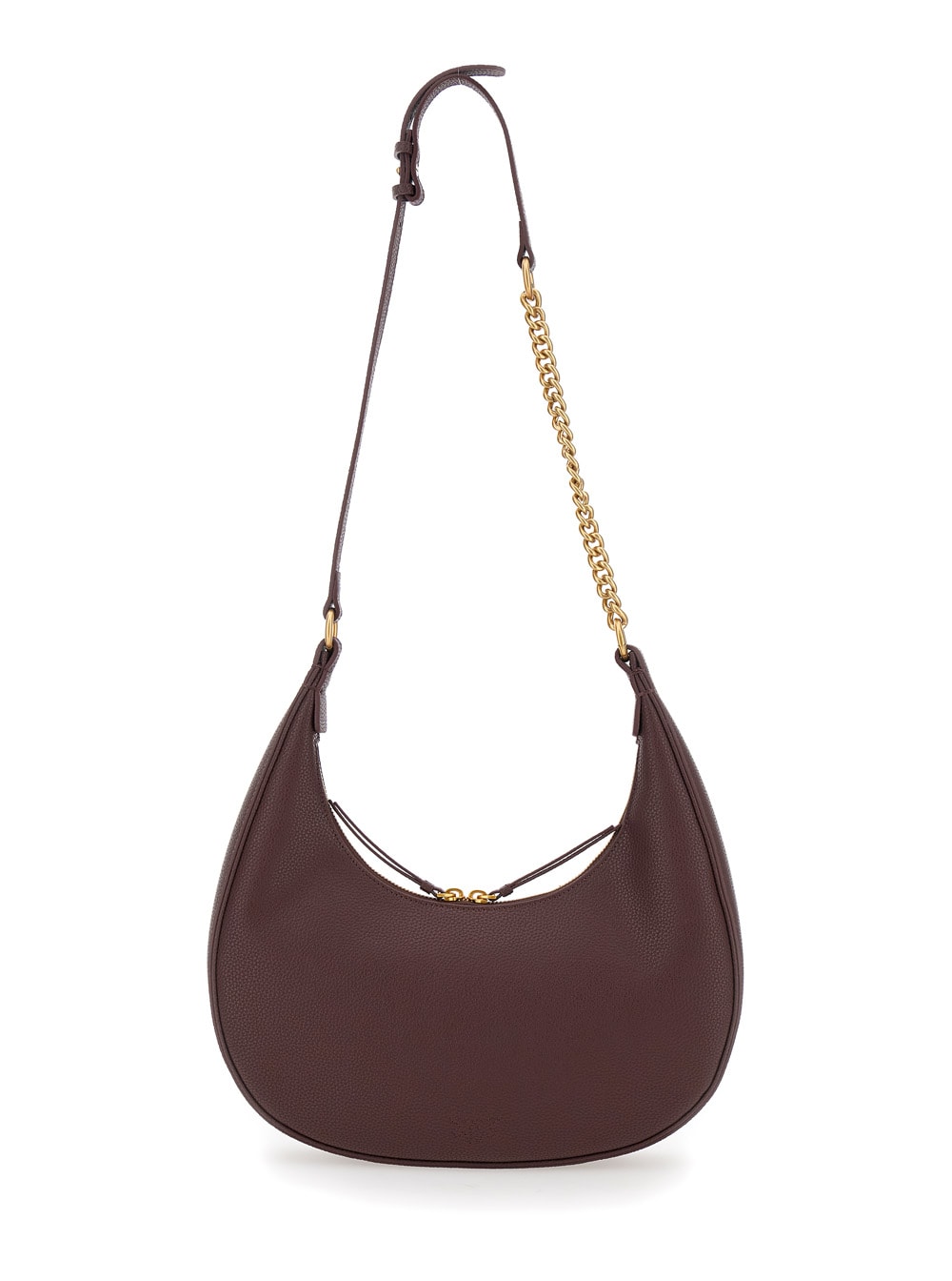 Shop Pinko Brioche Hobo Classic Pelle In Brown