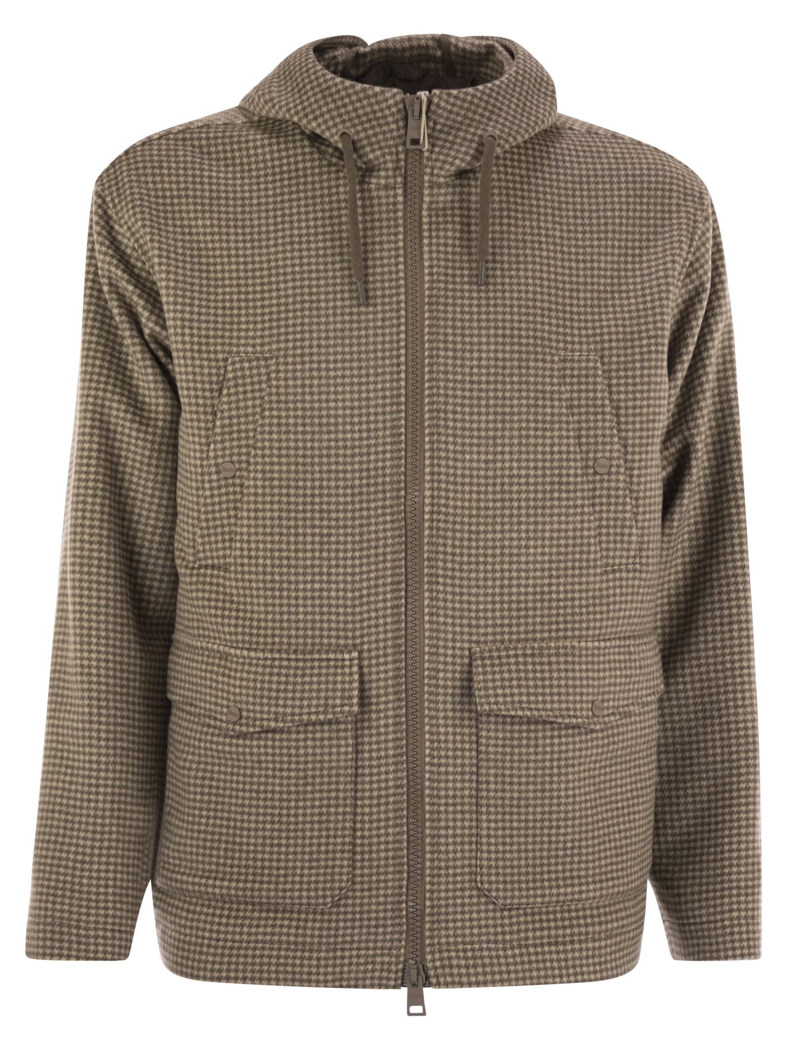 Field Jacket Resort In Cashmere Pied De Poule