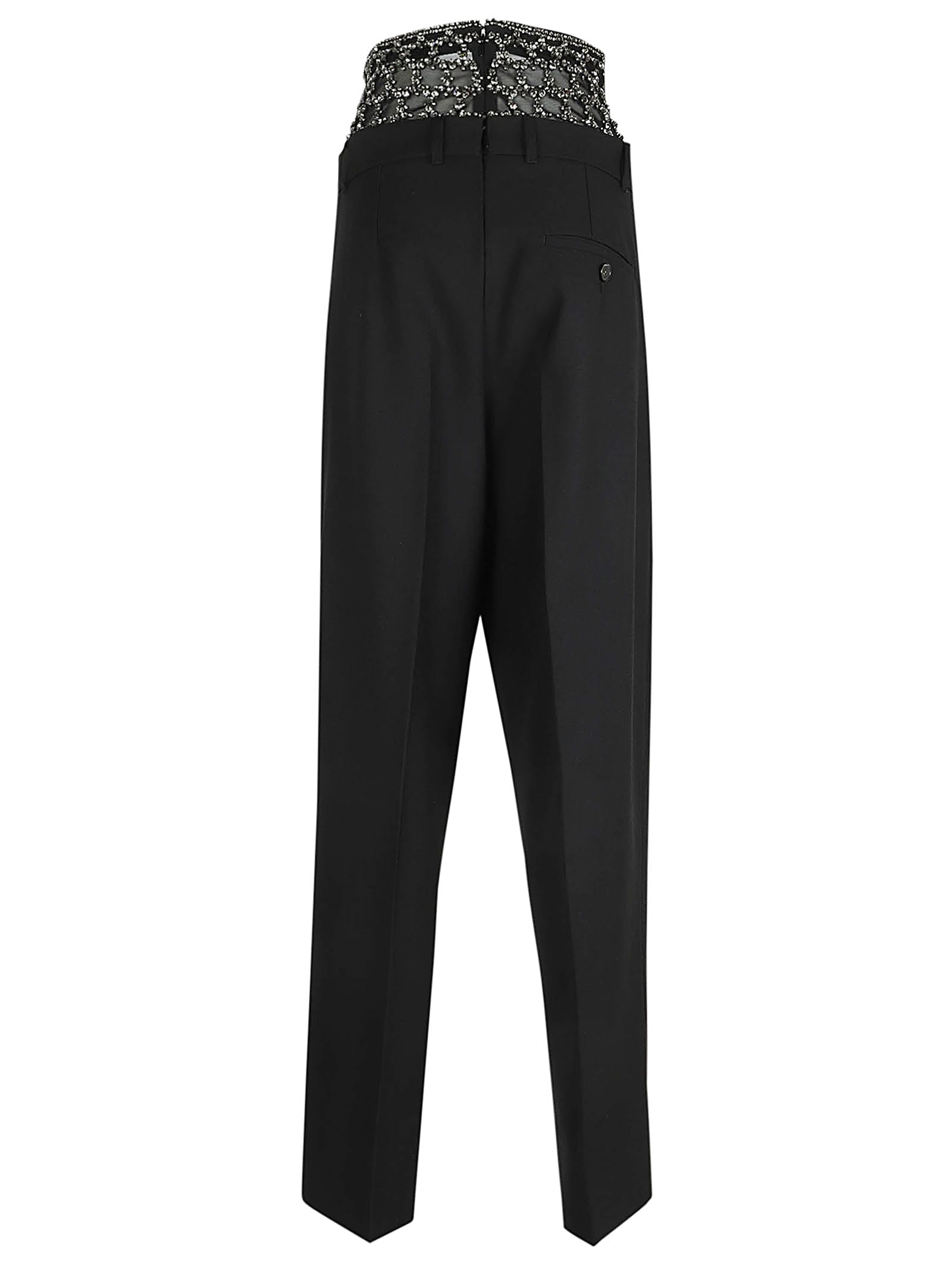 Stella Mccartney Crystal-embellished Pants In Black