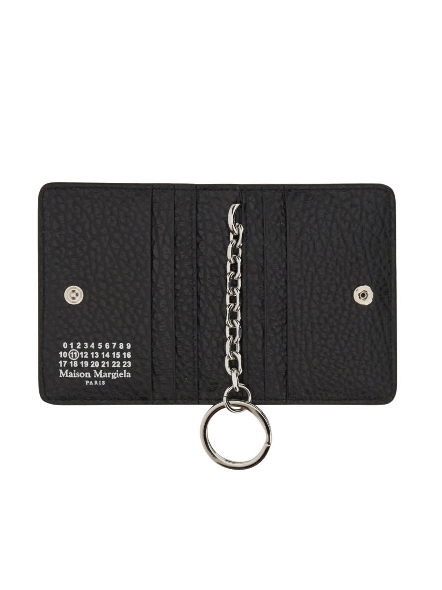 Shop Maison Margiela Bifold Wallet With Key Ring In Black