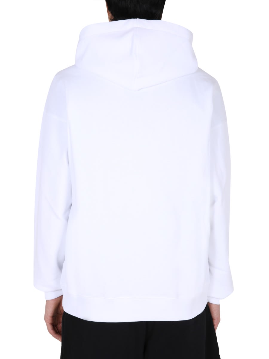 Shop Moschino Sweatshirt With Zip In White