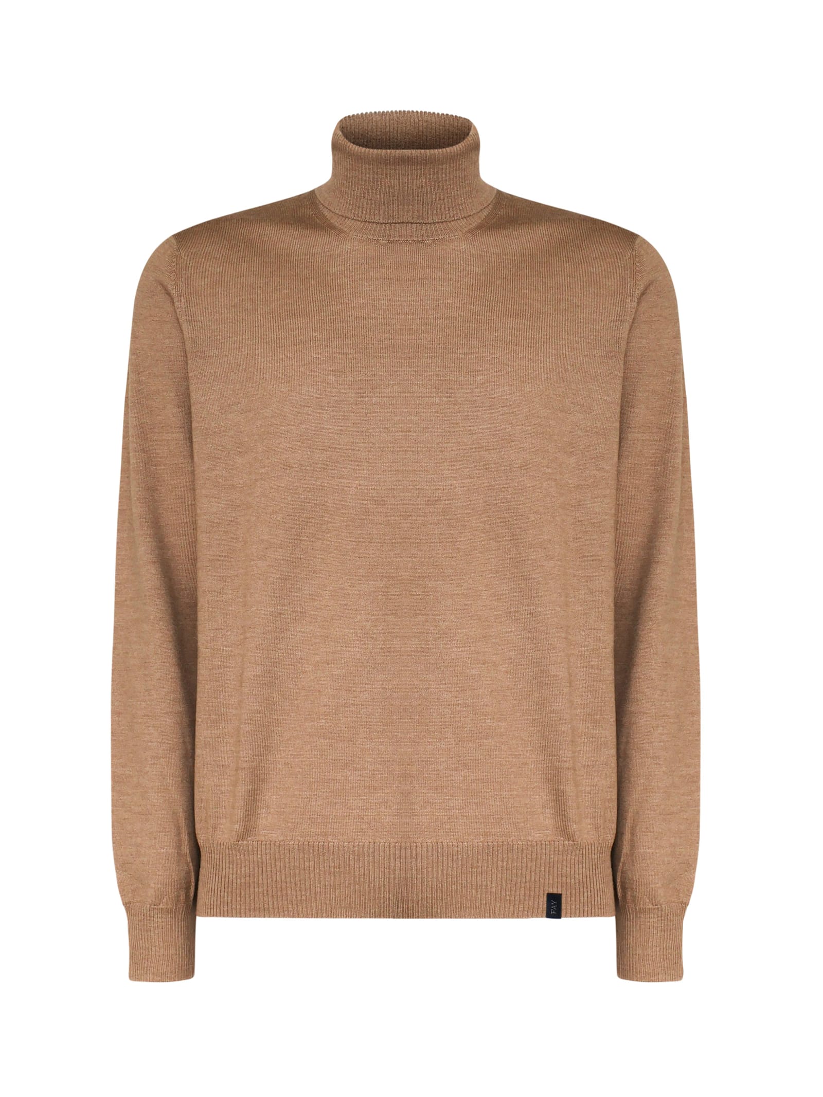 Fay Wool Turtleneck Sweater In Neutral