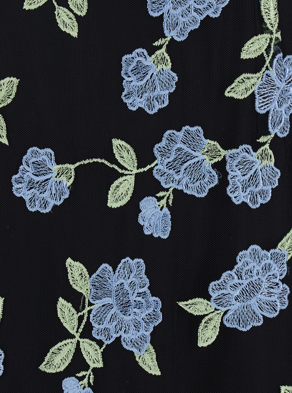 Rotate Birger Christensen Long Dress With All-over Floral Motif And Semi Sheer Lower Part In Tech Fabric In Black Comb