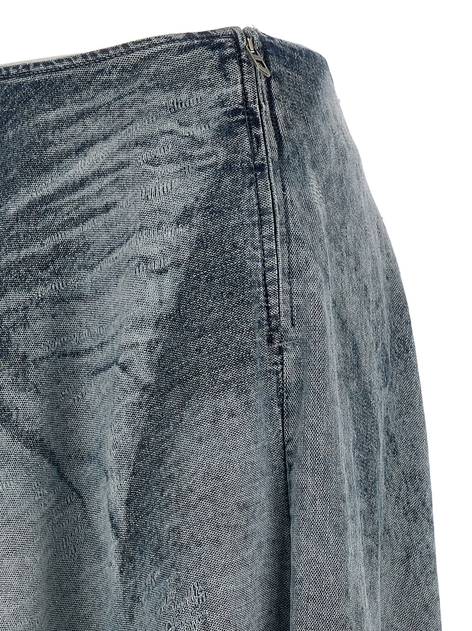 Diesel High Waist Distressed Skirt Collection In Gray