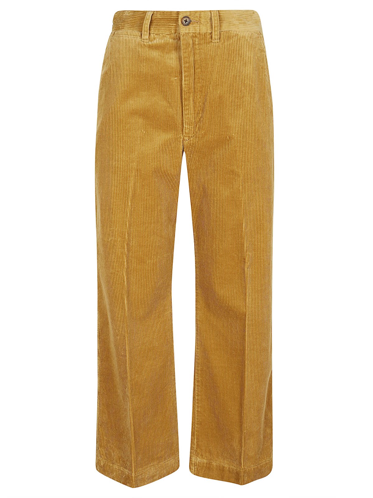 Corduroy Wide-leg Cropped Trousers