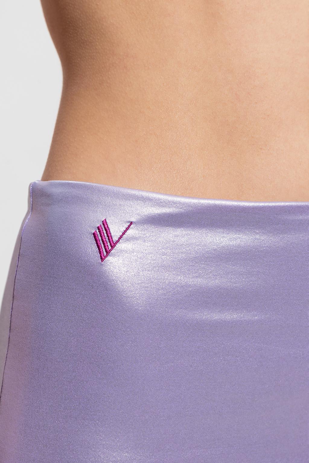 Shop Attico Beach Skirt With Logo In Purple
