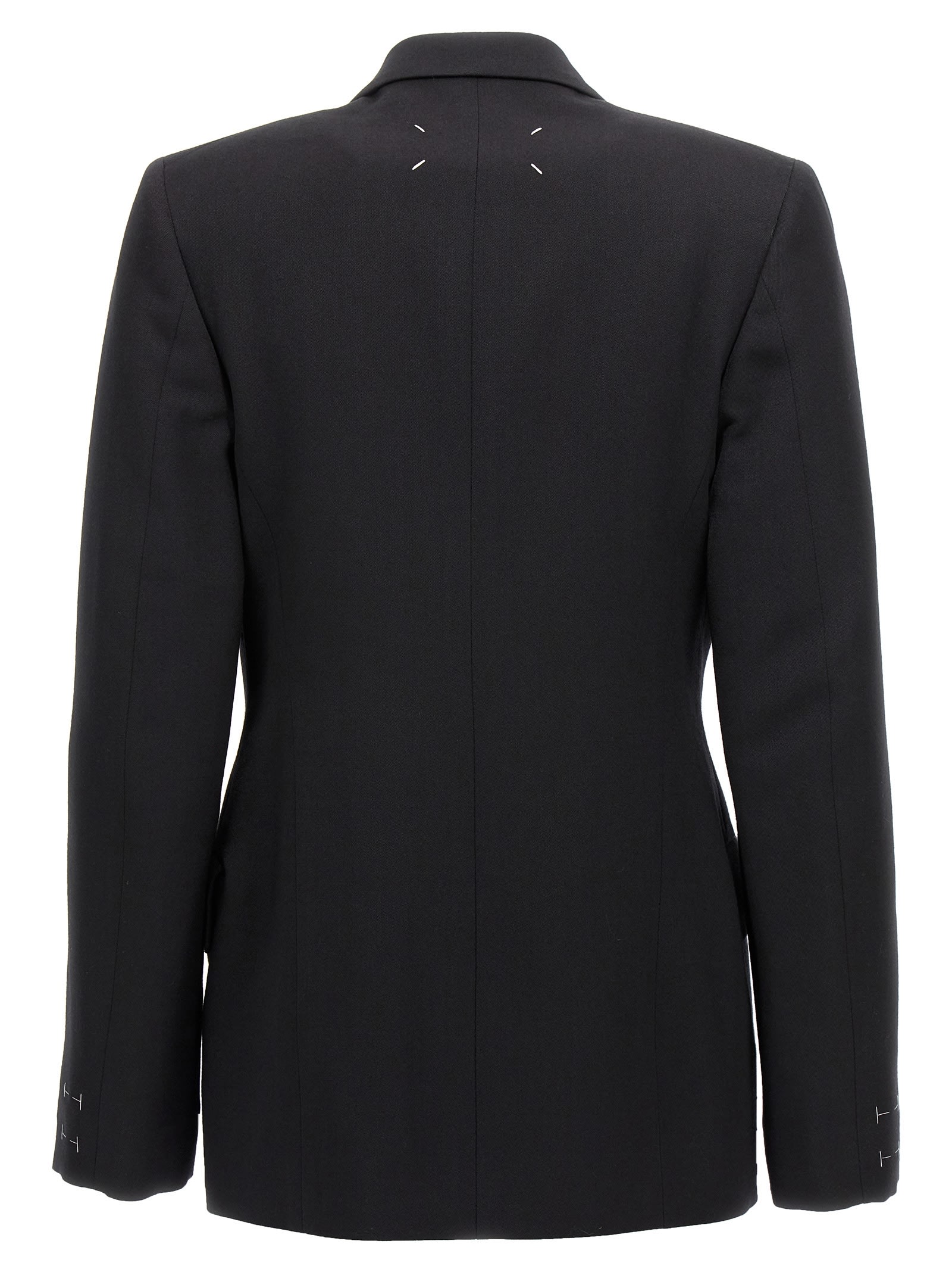 Shop Maison Margiela Double-breasted Blazer In Black