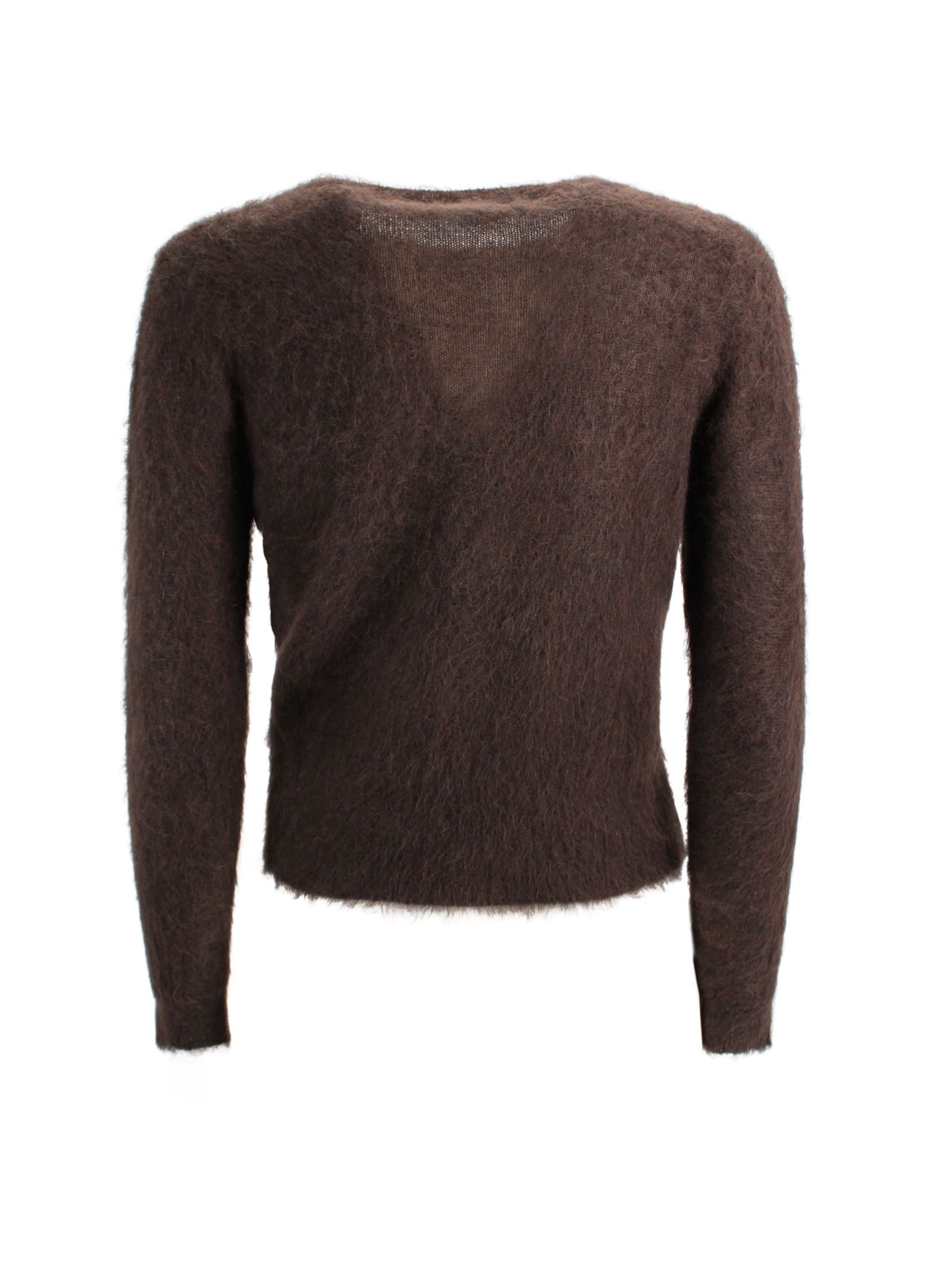D Exterior Mohair Crew Neck Sweater In Multi