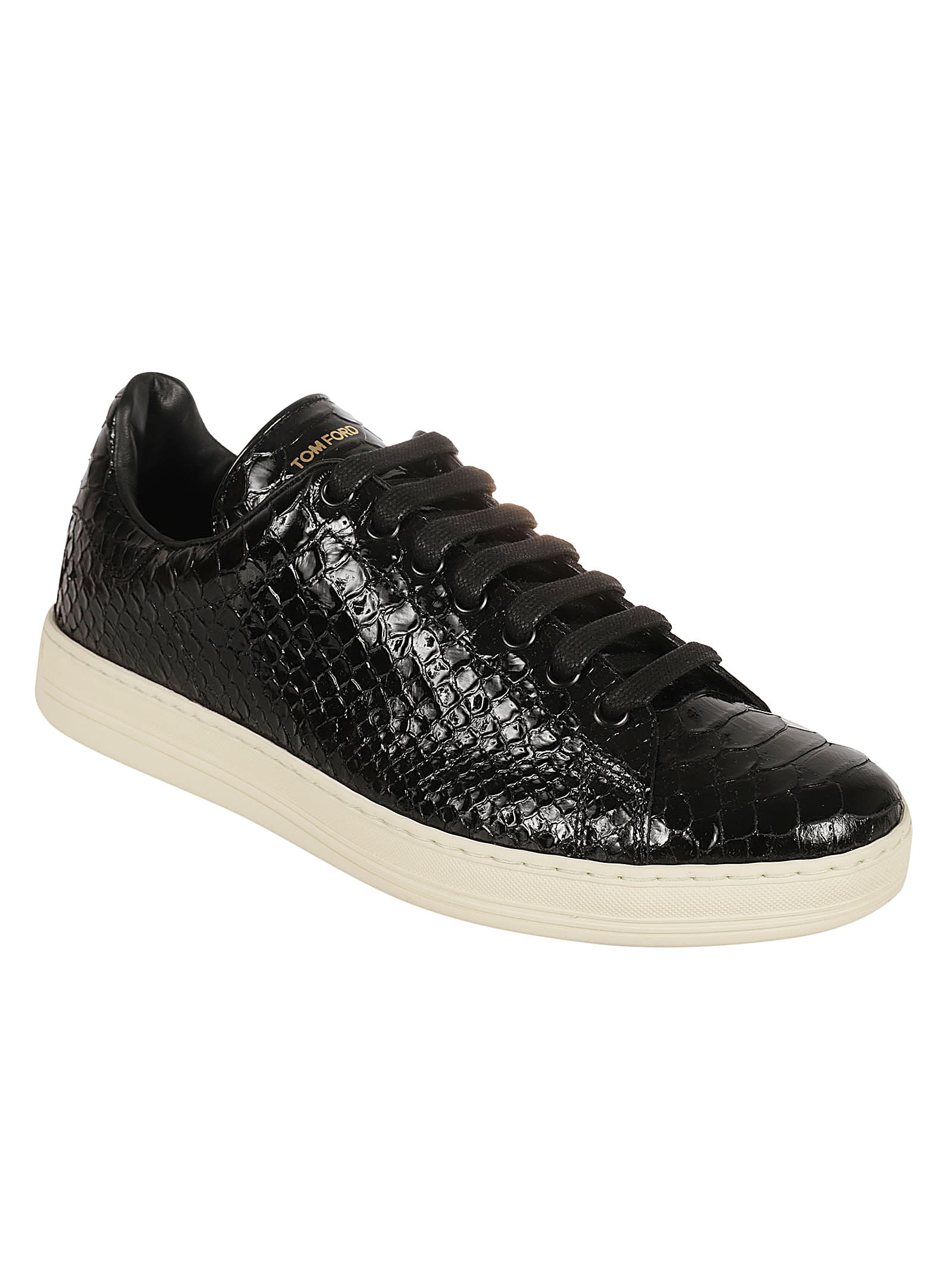 Shop Tom Ford Skinned Sneakers In Black