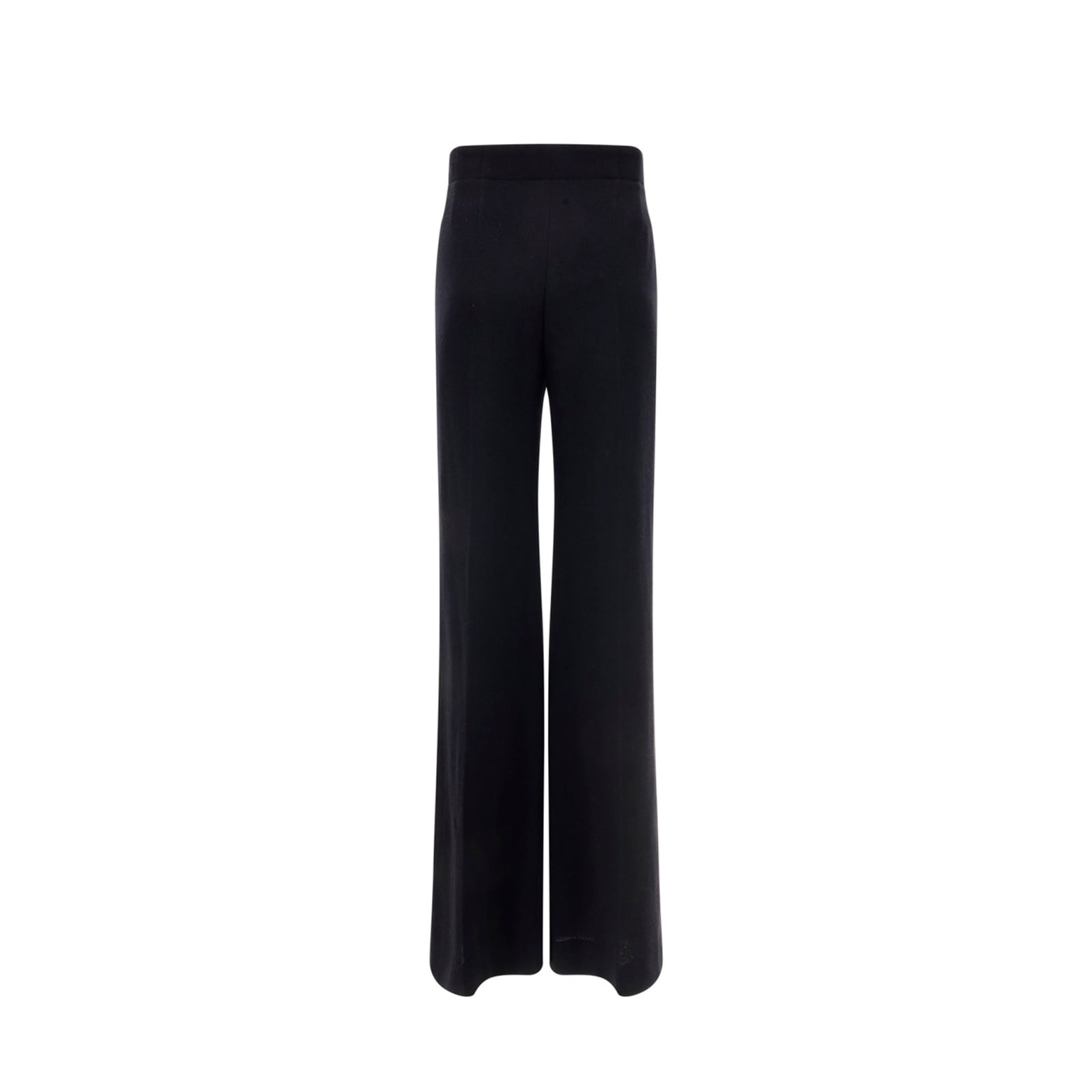 Chloé Flared Wool Trousers Asymmetrical Hems In Black
