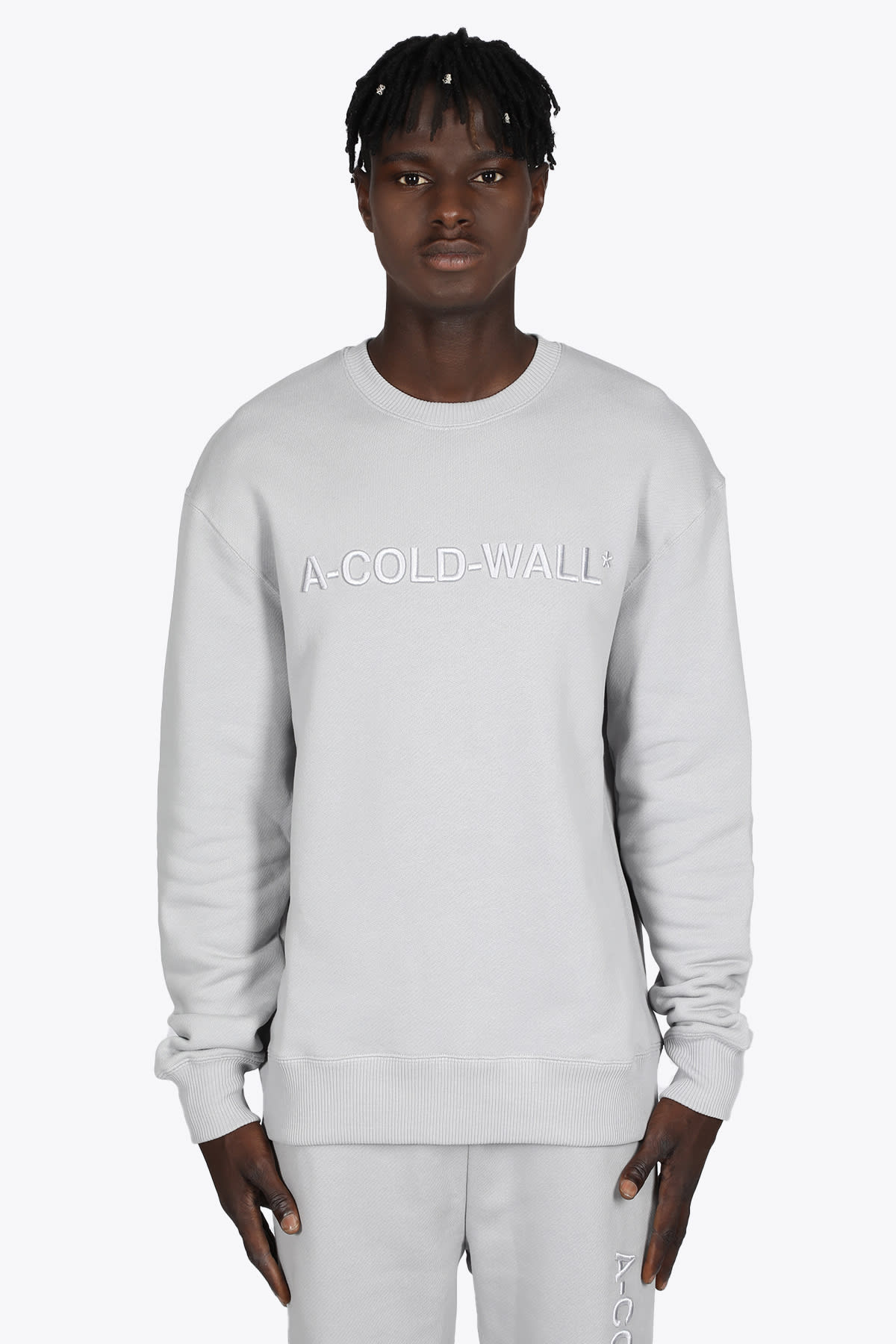 A-COLD-WALL Logo Sweatshirt Grey cotton sweatshirt with embroidered logo