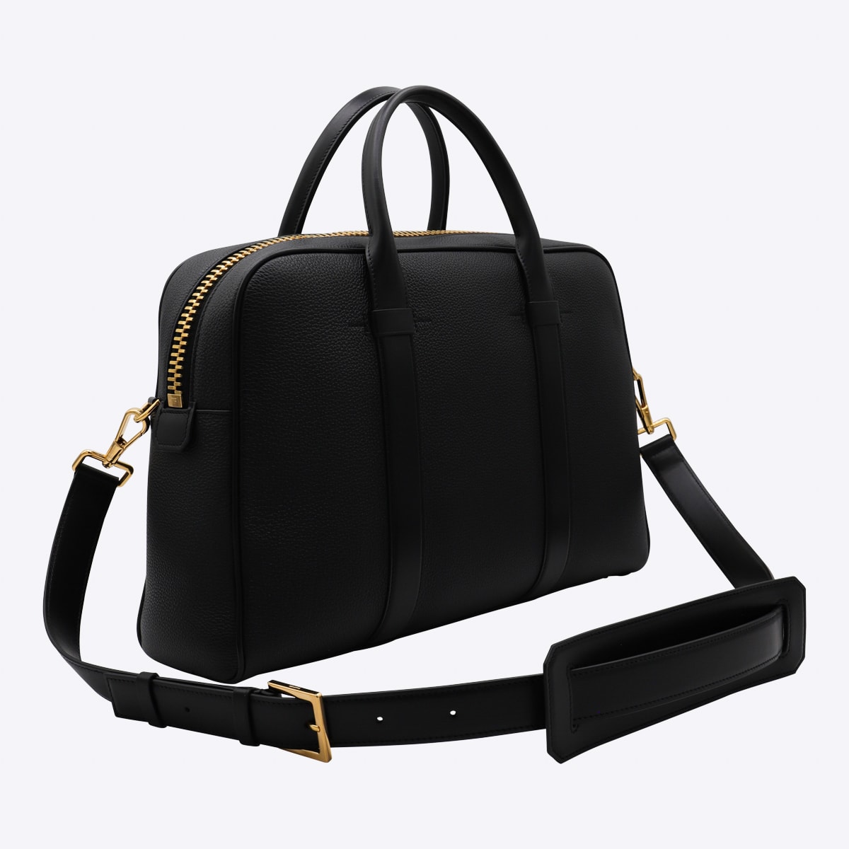 Tom Ford Black Leather Shoulder Bag In Black